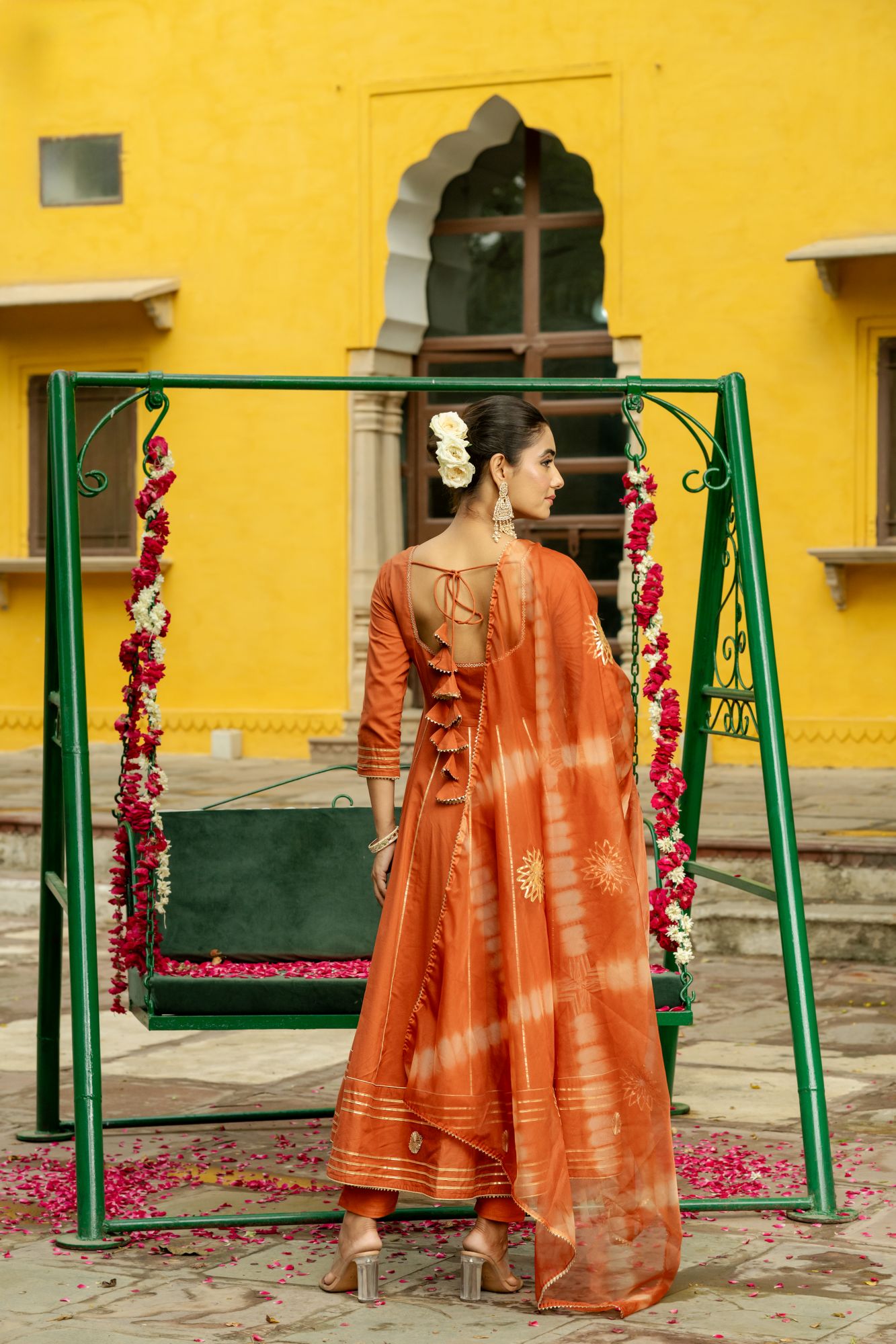 OPULENT BROWN GOTA SUIT SET