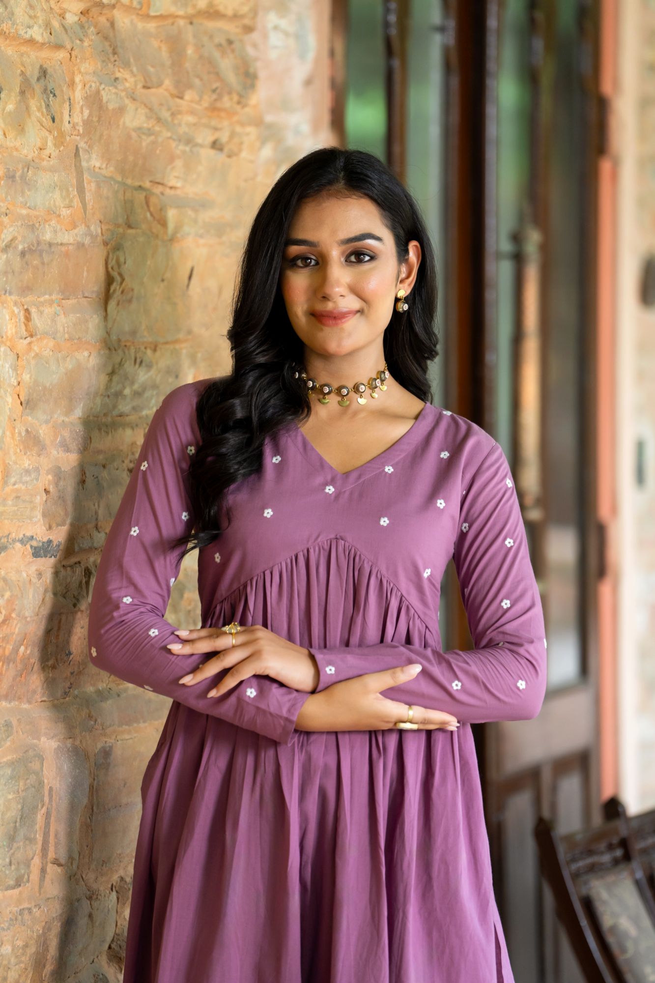 LAVENDER HUES EMBROIDERY KURTA SET