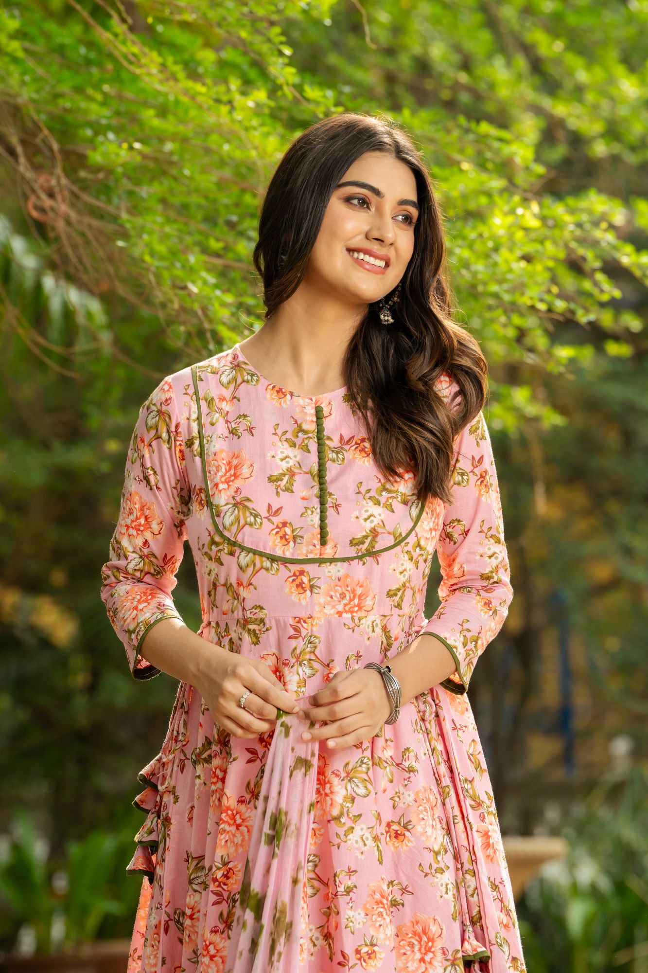 PINK FLORAL FLARE SUIT SET