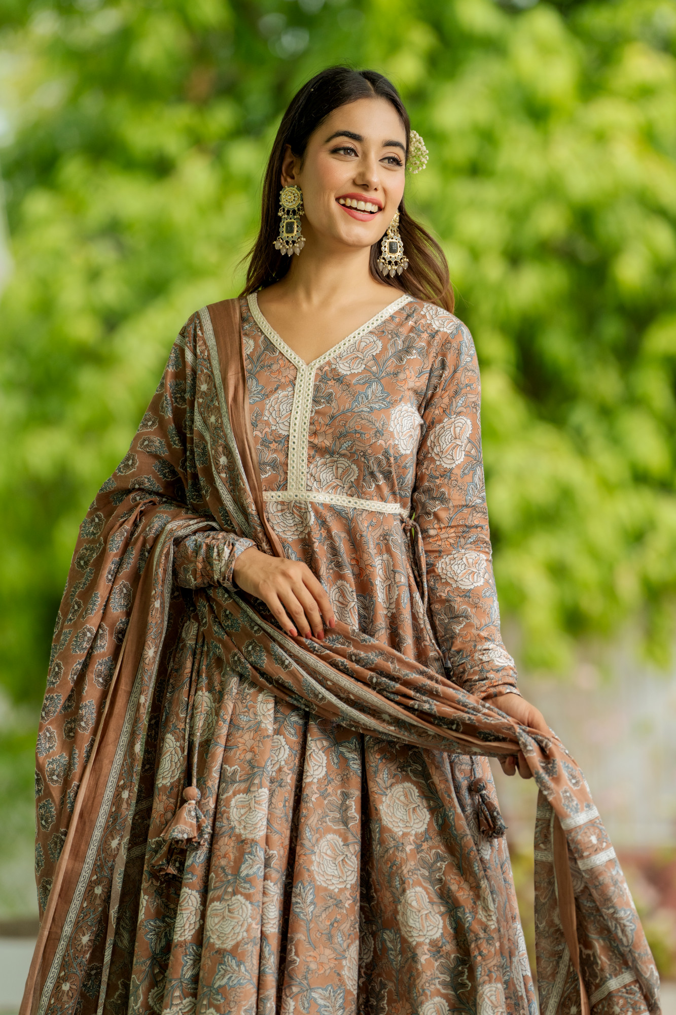 BLOSSOM BROWN PALAZZO SET