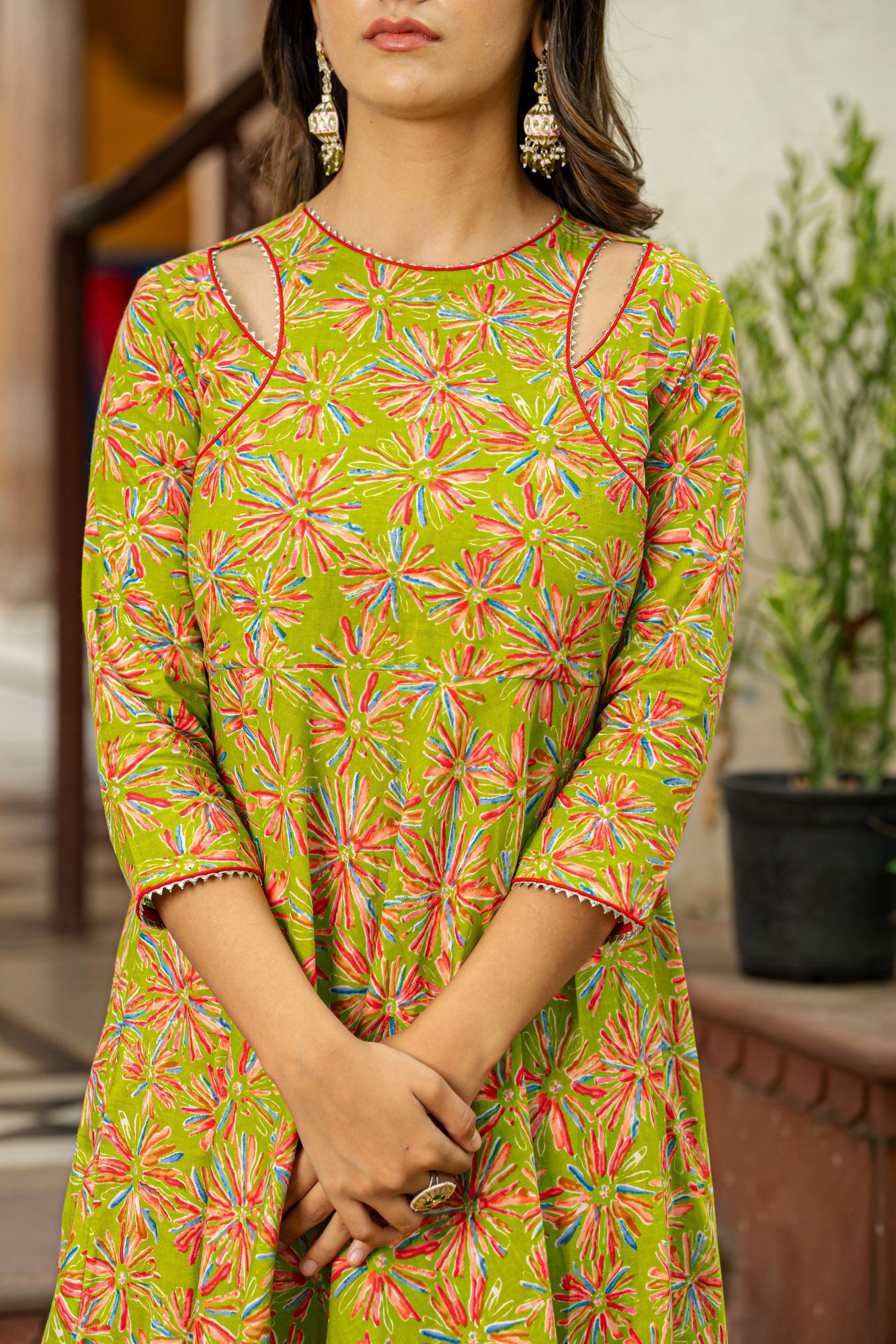 LIME RADIANCE ANARKALI SET