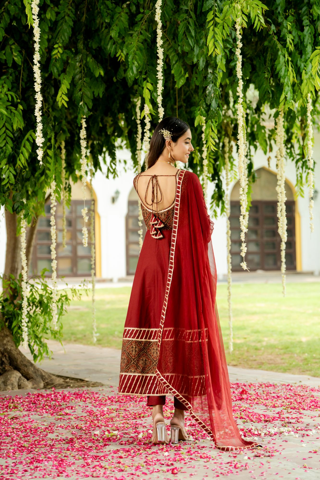 MAJESTIC MAROON HANDBLOCK SUIT SET