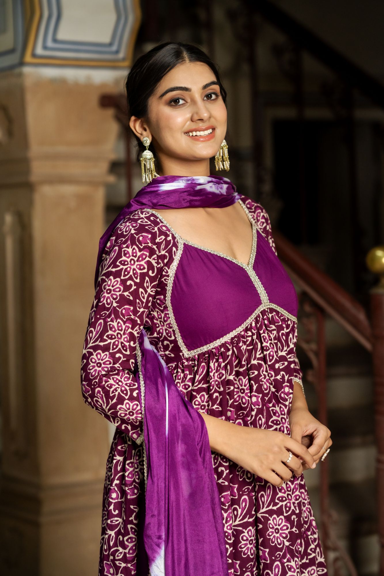 OPULENT WINE COTTON KURTA SET