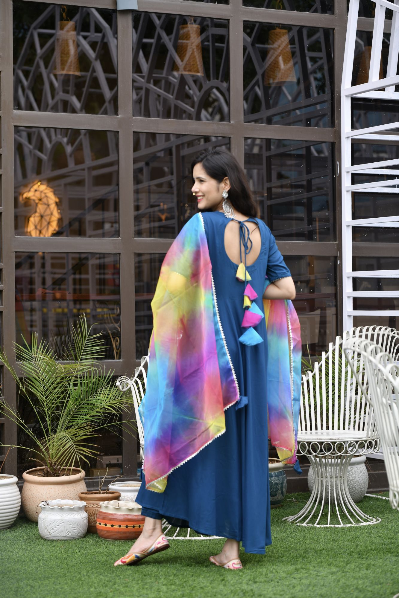 TEAL RAINBOW ORGANZA SUIT SET