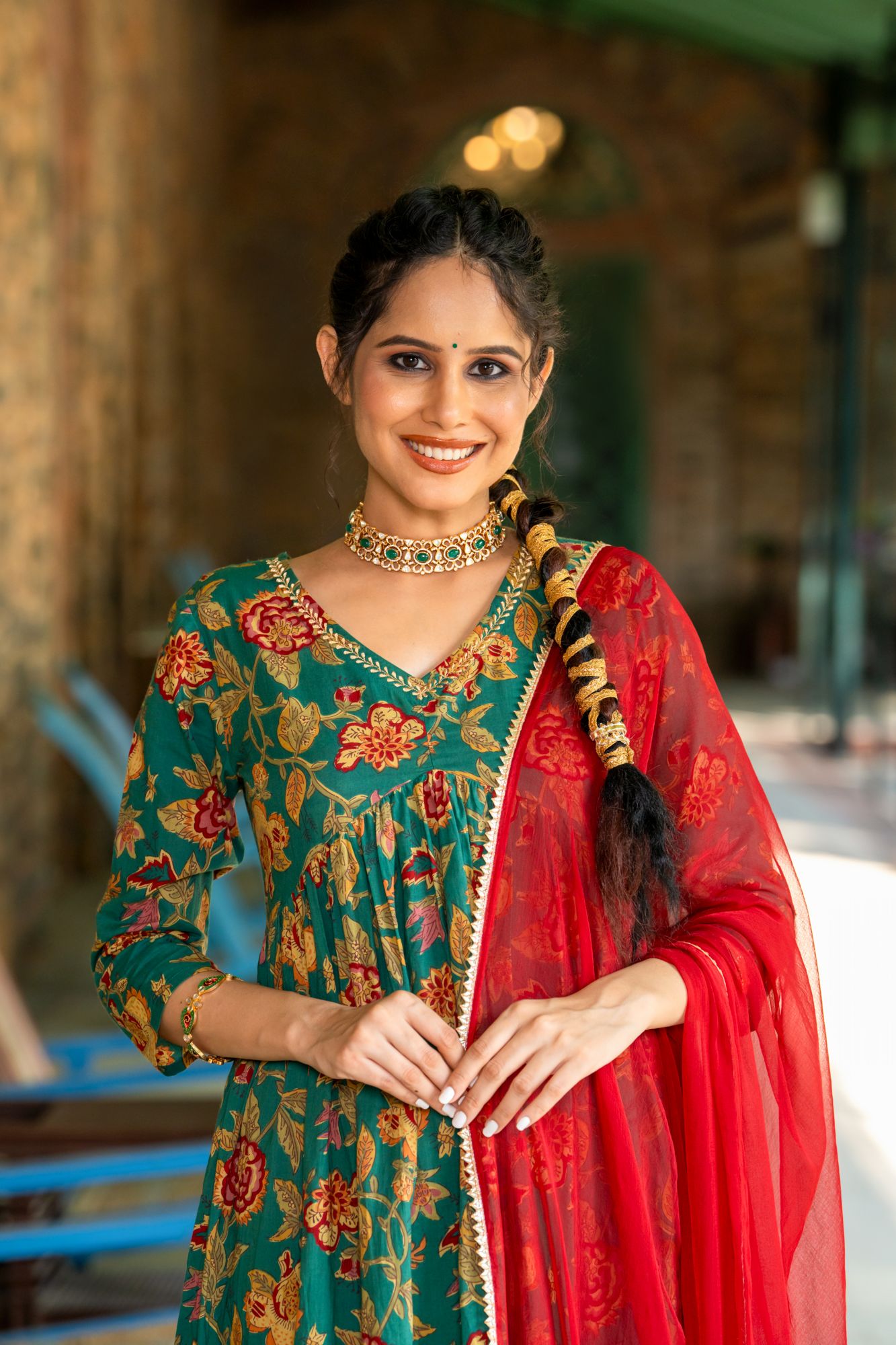 SEA MIST ZARI KURTA SET