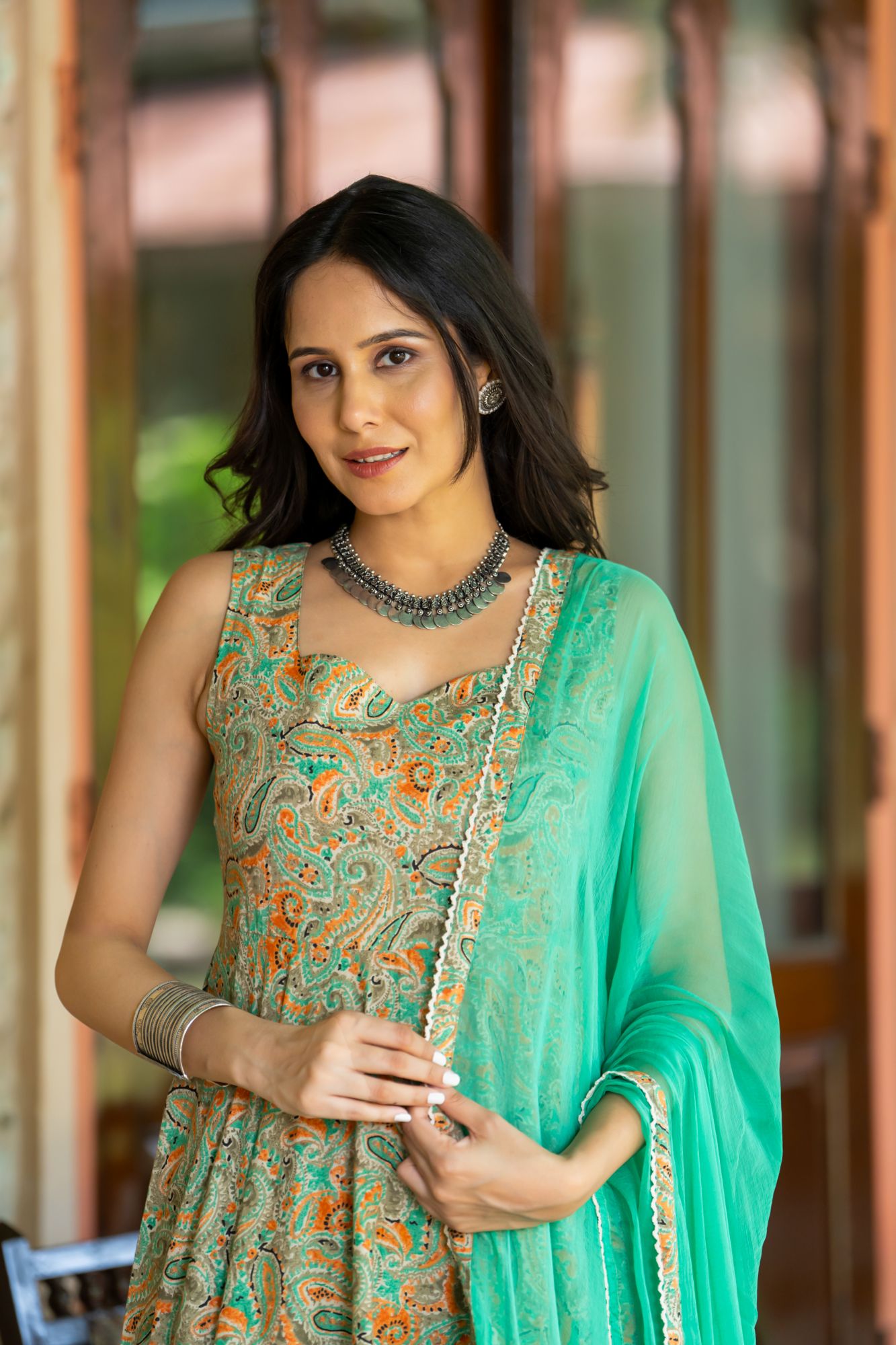 SEA MIST GRACE ANARKALI SET