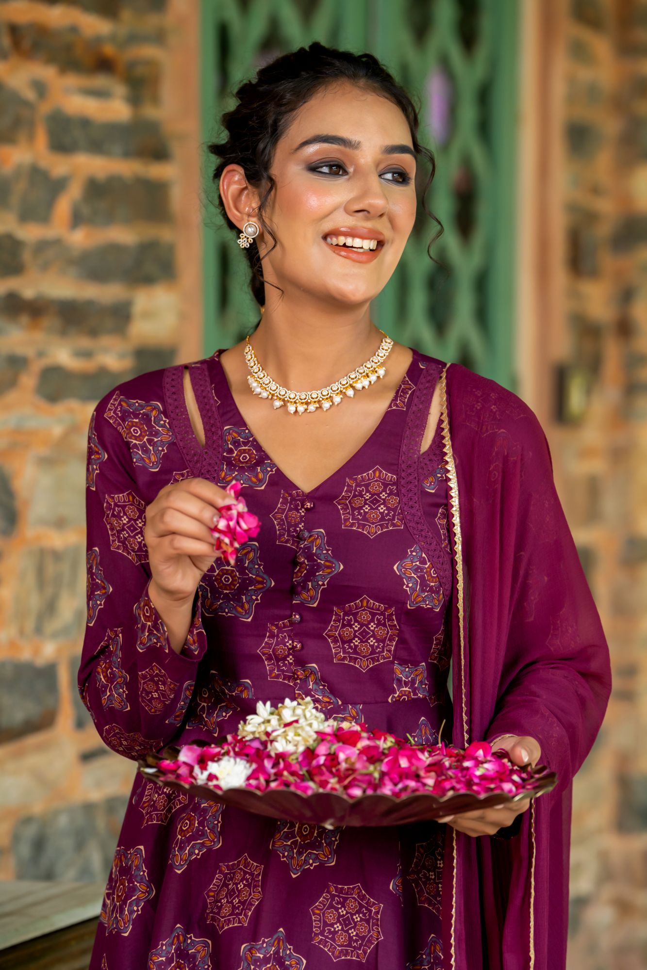 REGAL VINE CHARM ANARKALI SET