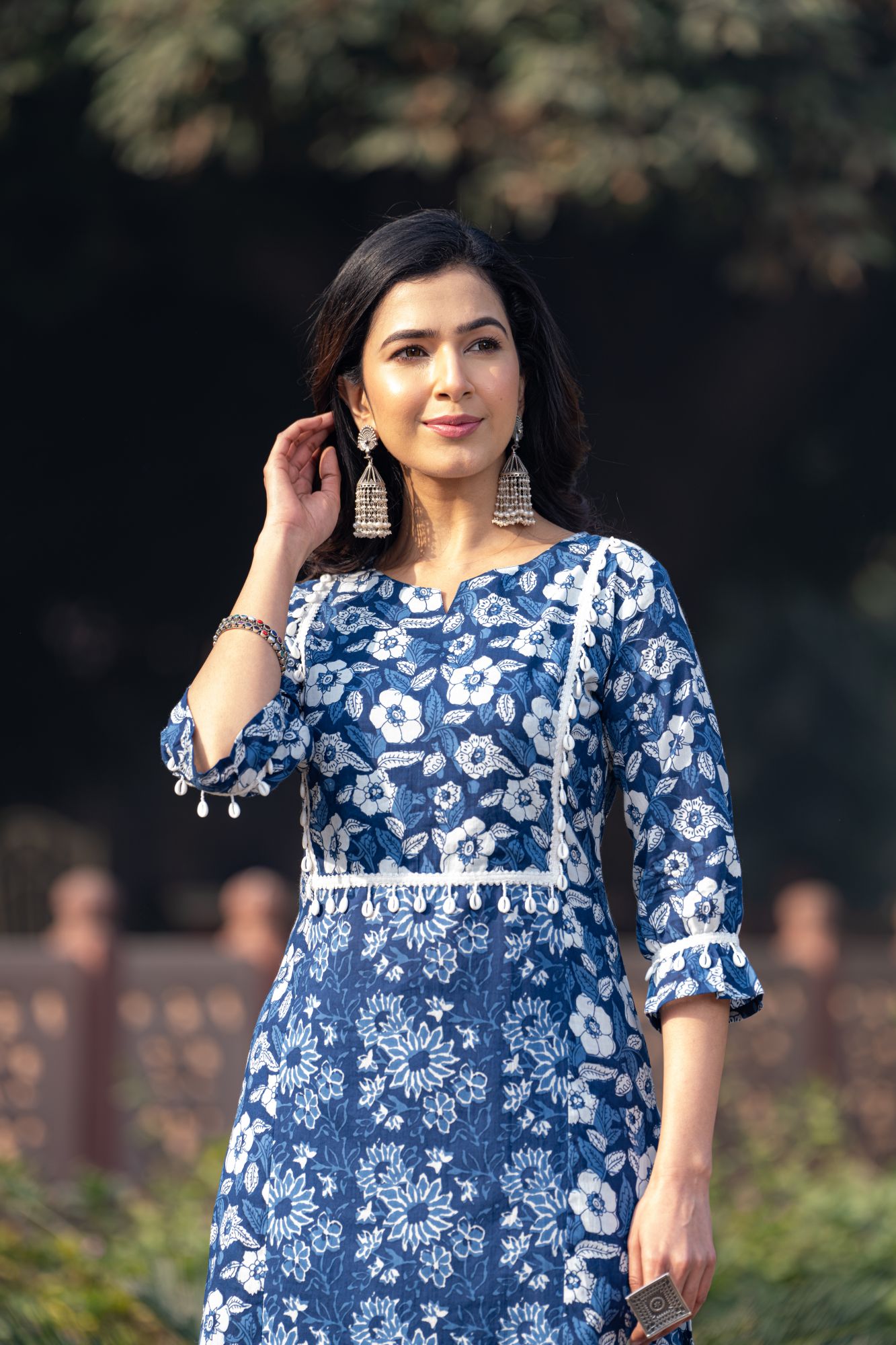 INDIGO LACE CHIC KURTA SET