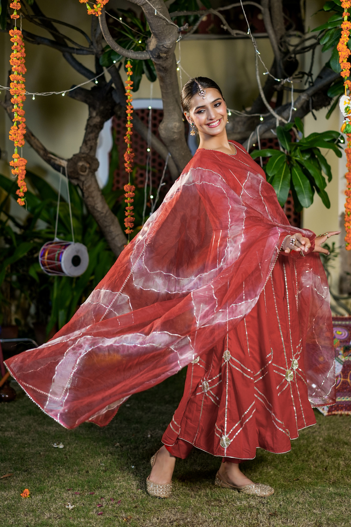 ELIRA RADIANT RED ANARKALI SET