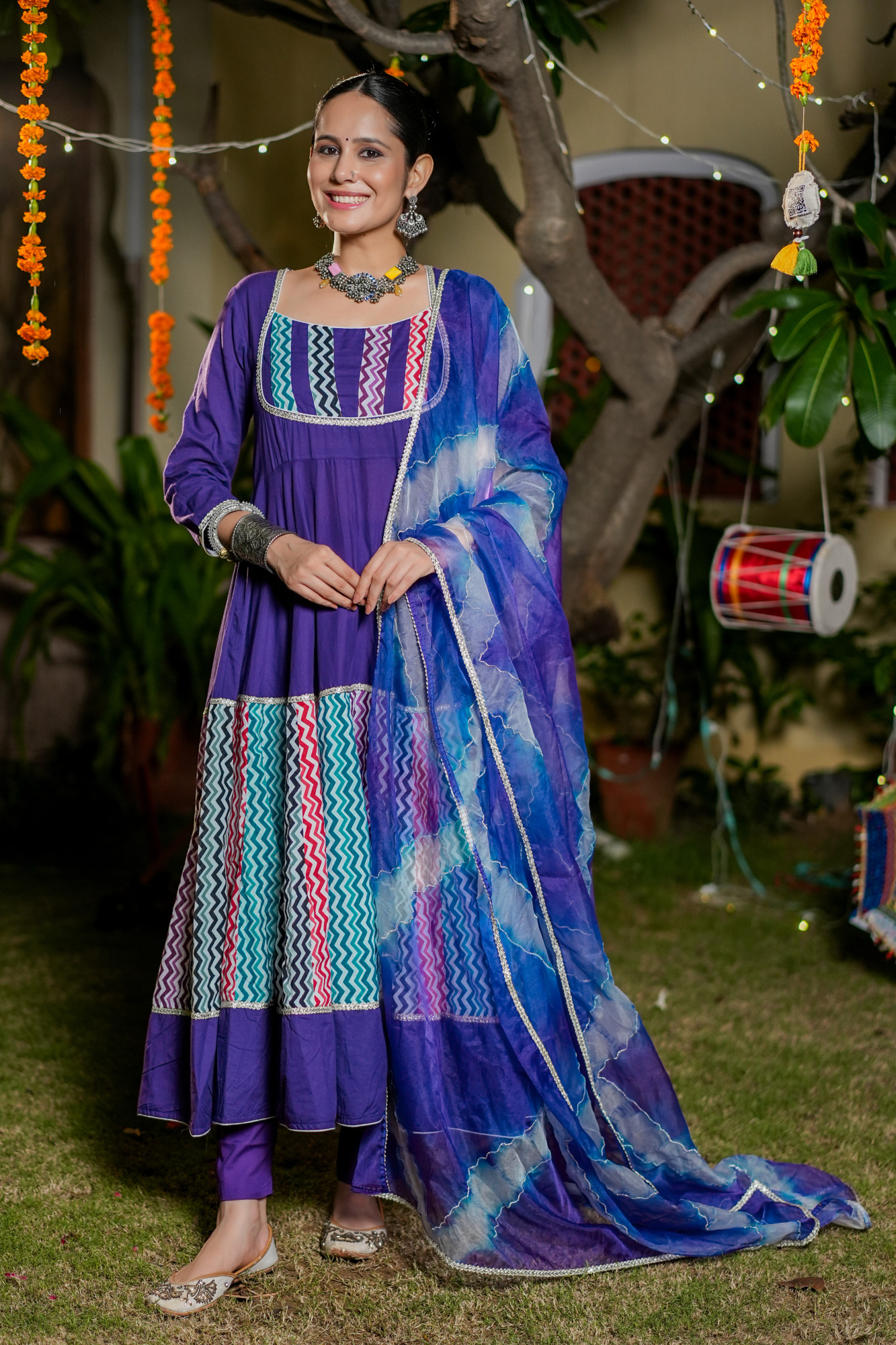 ISHANI ROYAL PURPLE ANARKALI SET