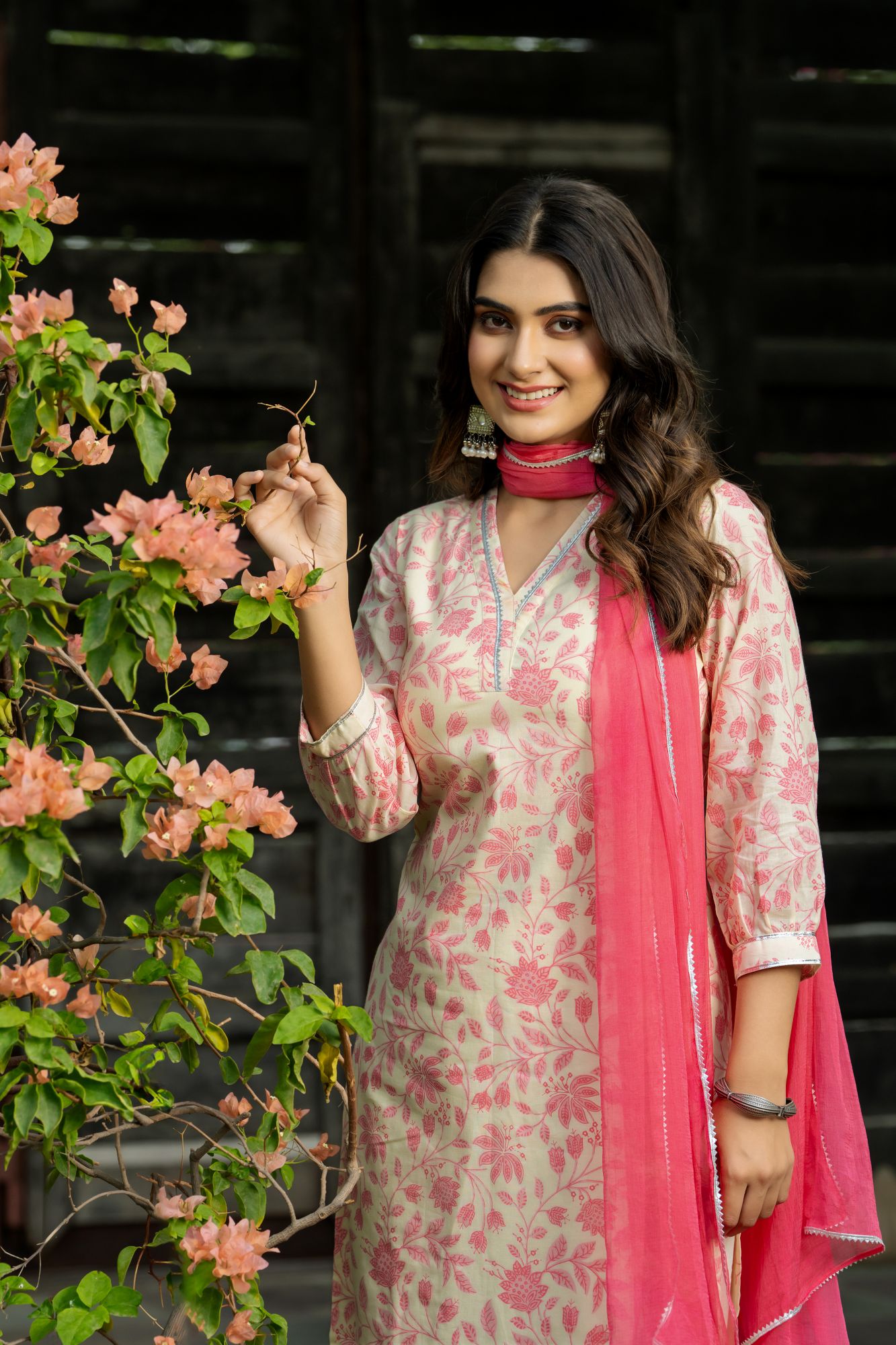 PINK CHIC FLORAL AFGHANI SET