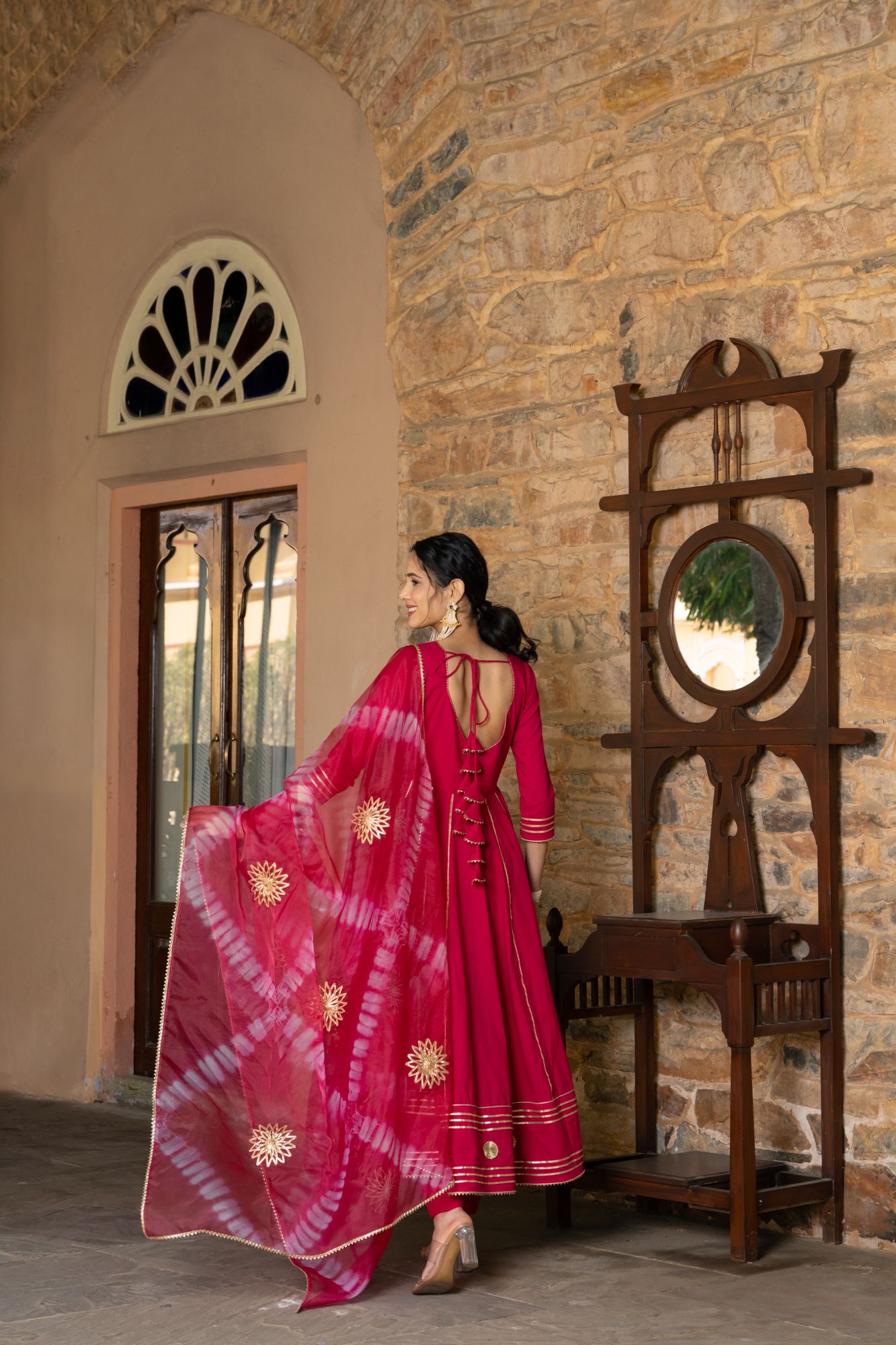 OPULENT PINK GOTA SUIT SET