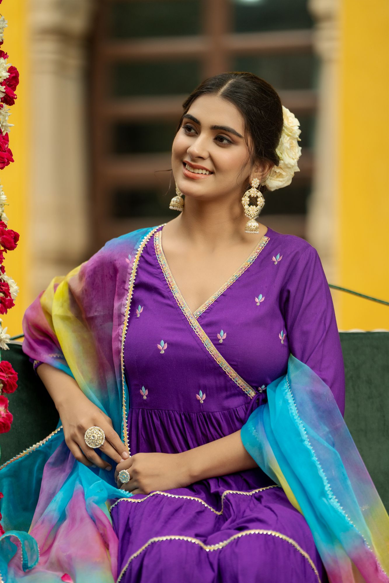 GRAND PURPLE EMBROIDERY SUIT SET