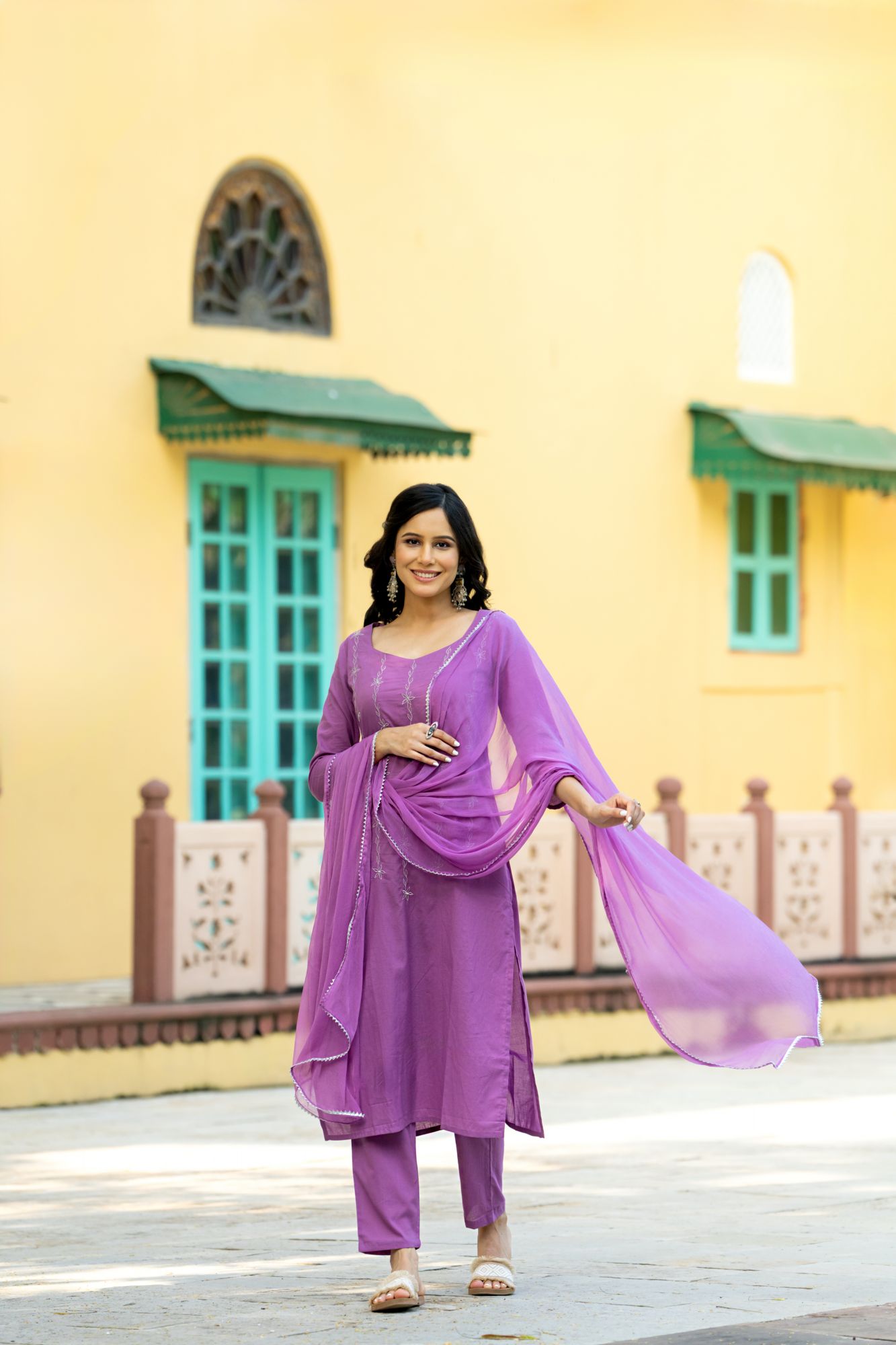 LAVENDER DREAM ZARI KURTA SET