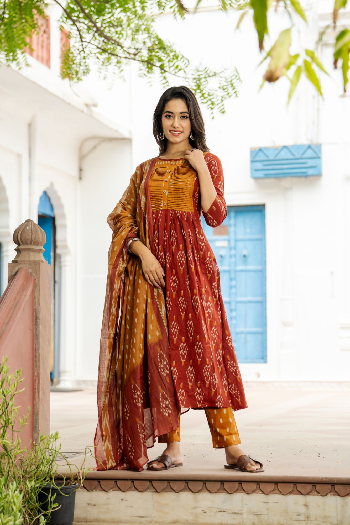 MODERN RUST FLAIR KURTA SET