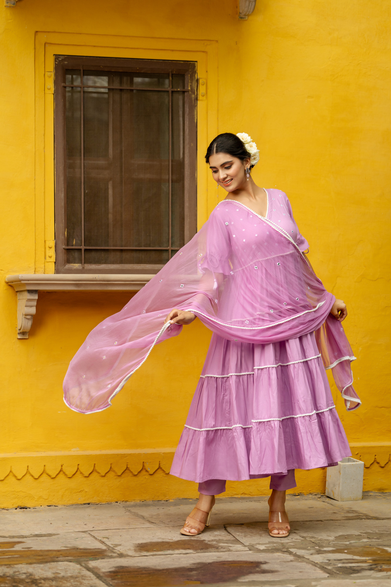 SERENE ORCHID TIERED SUIT SET