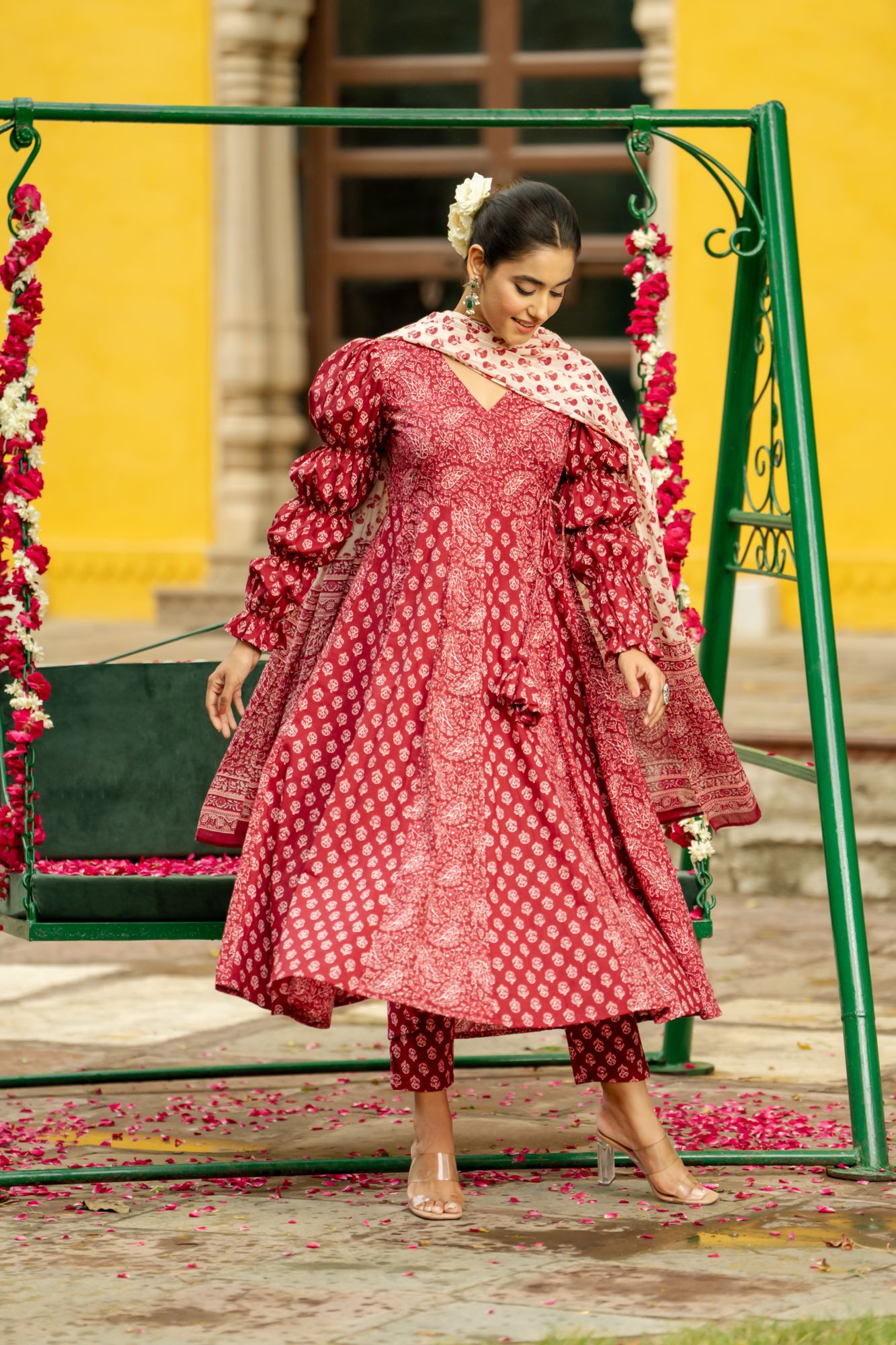 PINK BLUSH ANARKALI SET