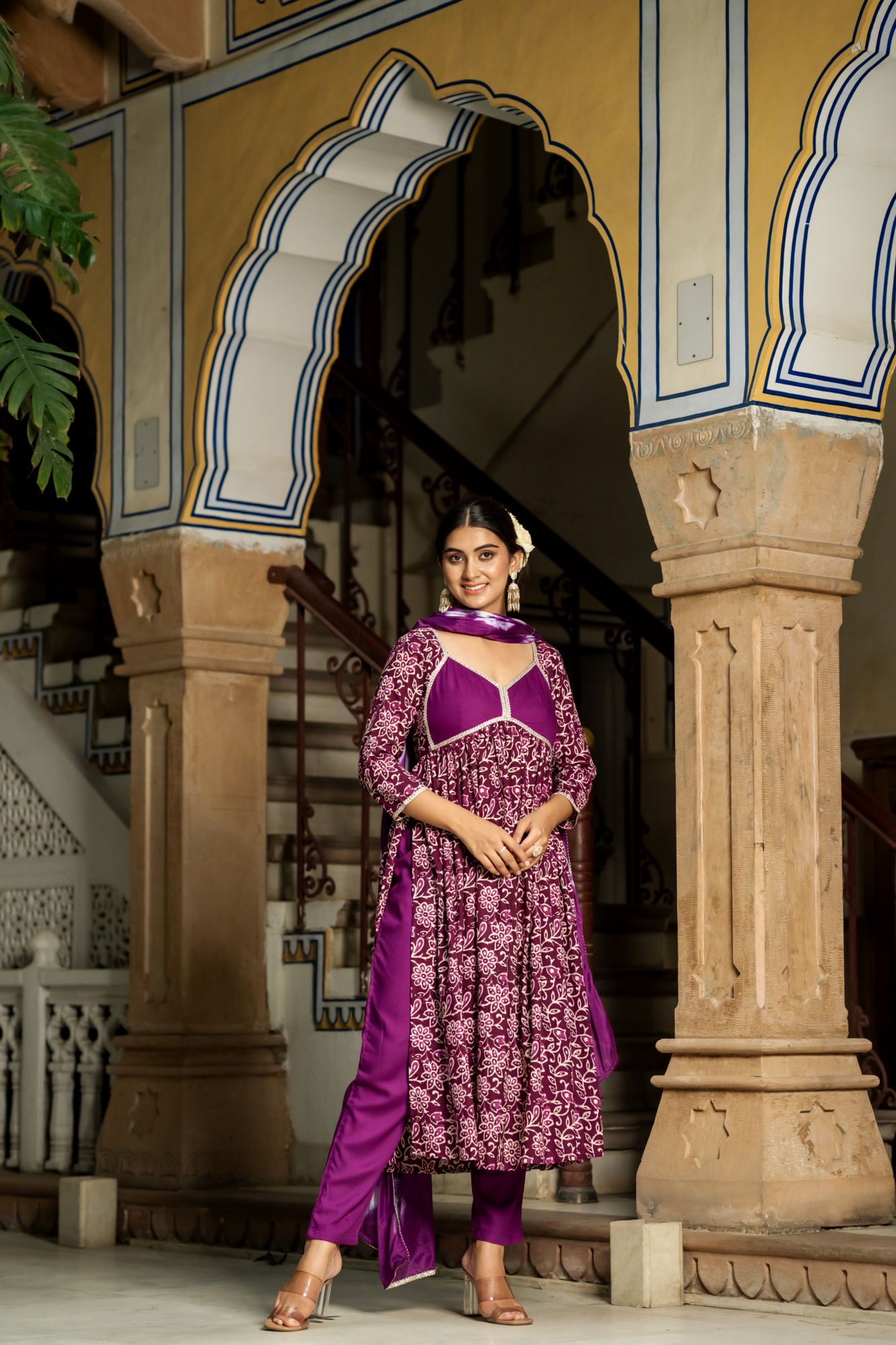 OPULENT WINE COTTON KURTA SET