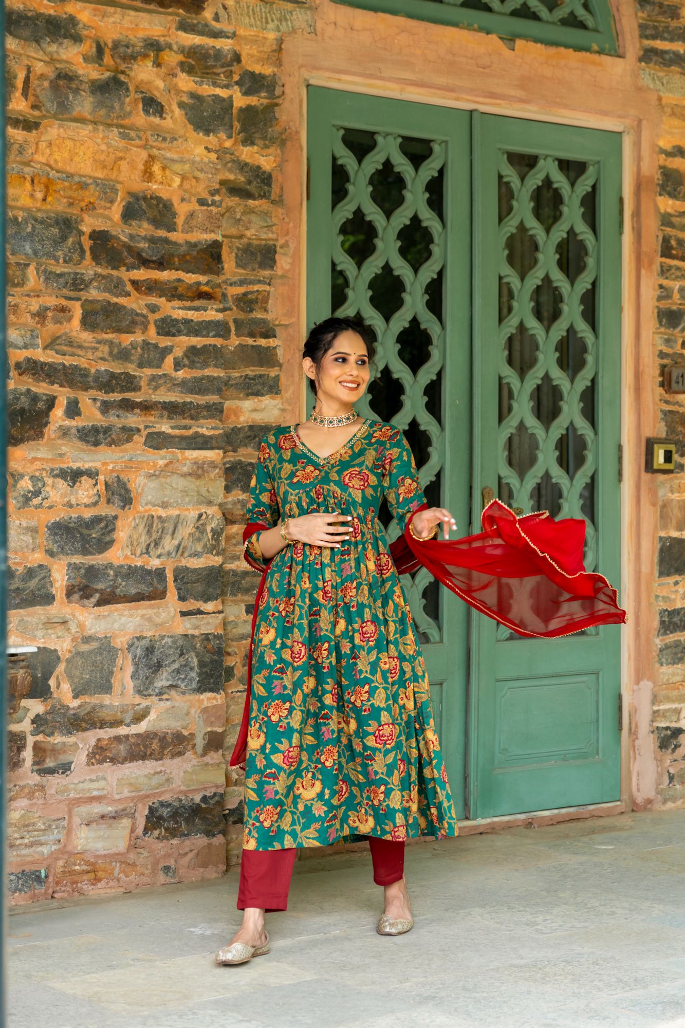 SEA MIST ZARI KURTA SET