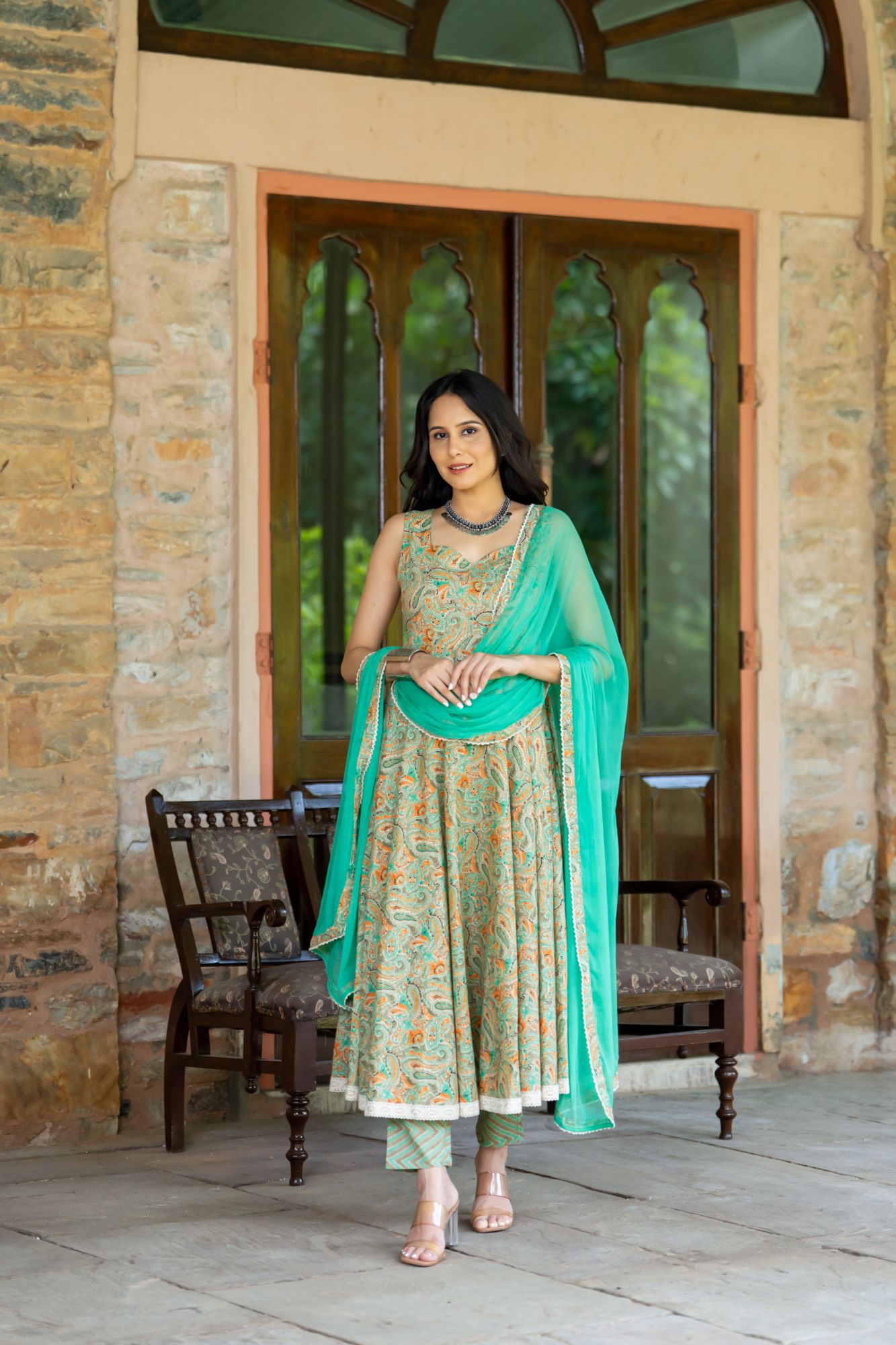 SEA MIST GRACE ANARKALI SET