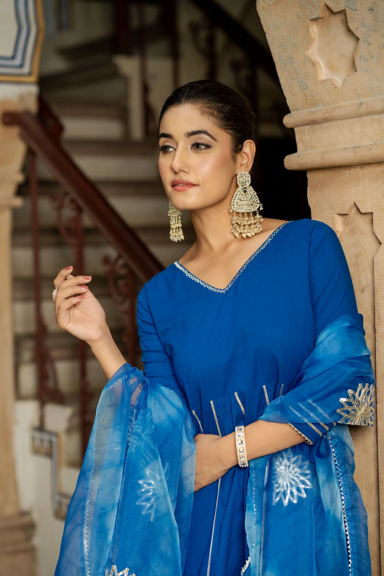 OPULENT BLUE GOTA SUIT SET