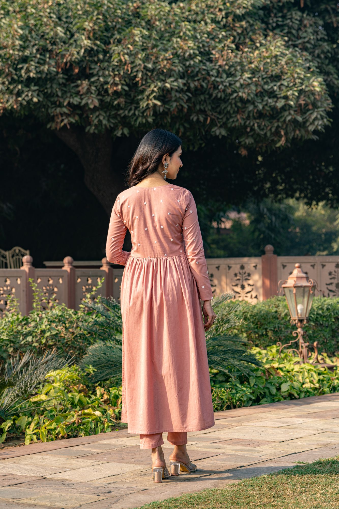 PINK EMBROIDERY KURTA SET