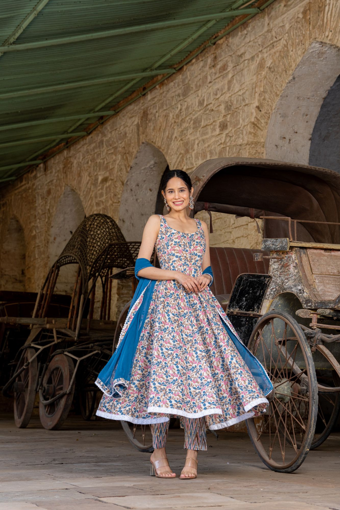 FLARED JAAL ANARKALI SUIT SET