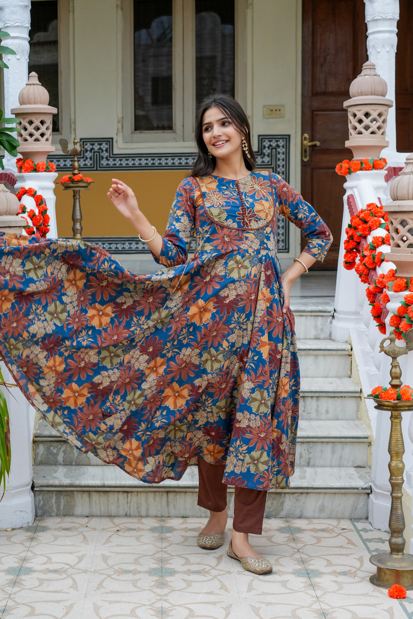 AMAIRA OCEAN TEAL ANARKALI SET