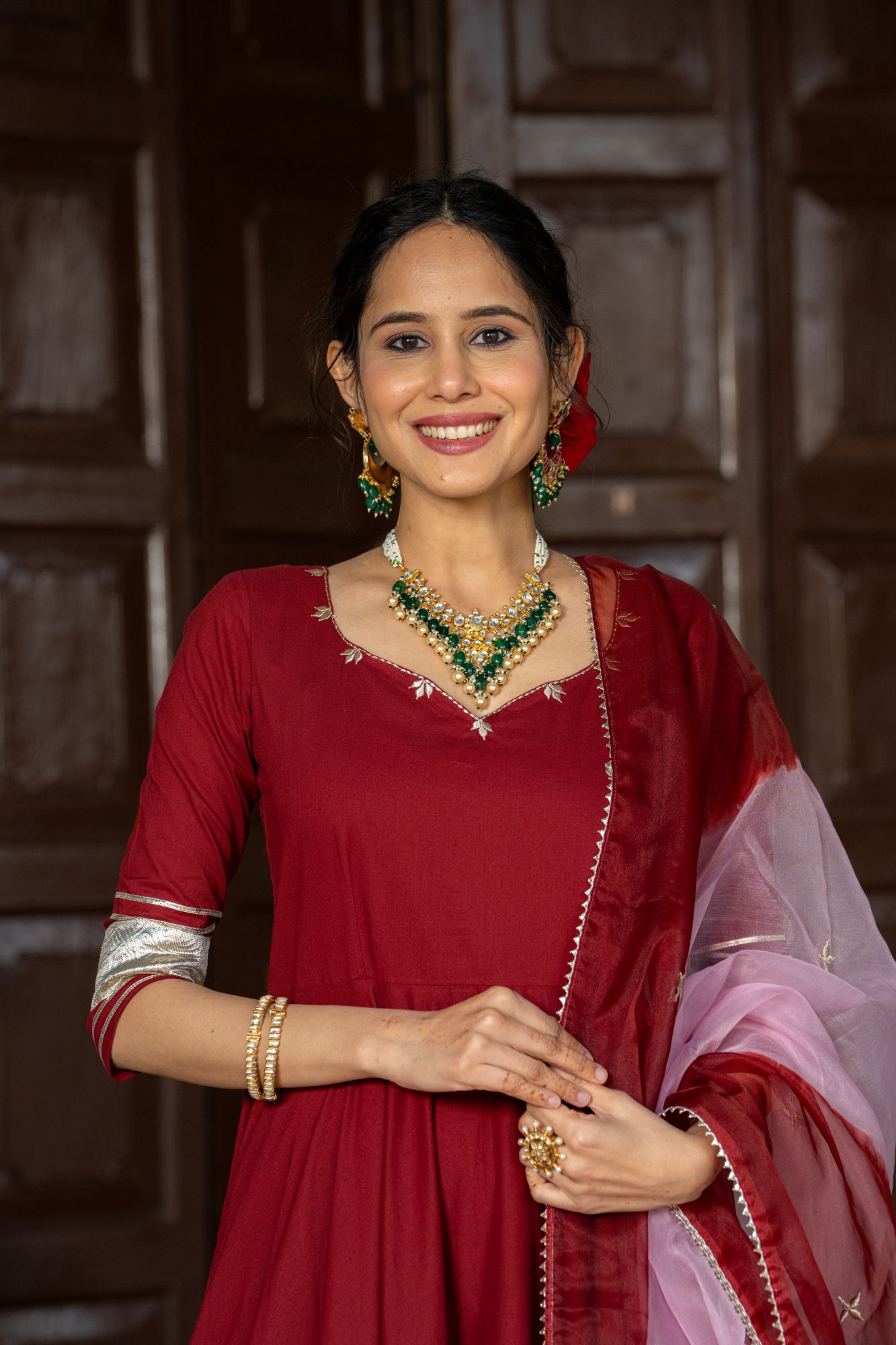 REGAL MAROON GOTA PATTI SUIT SET