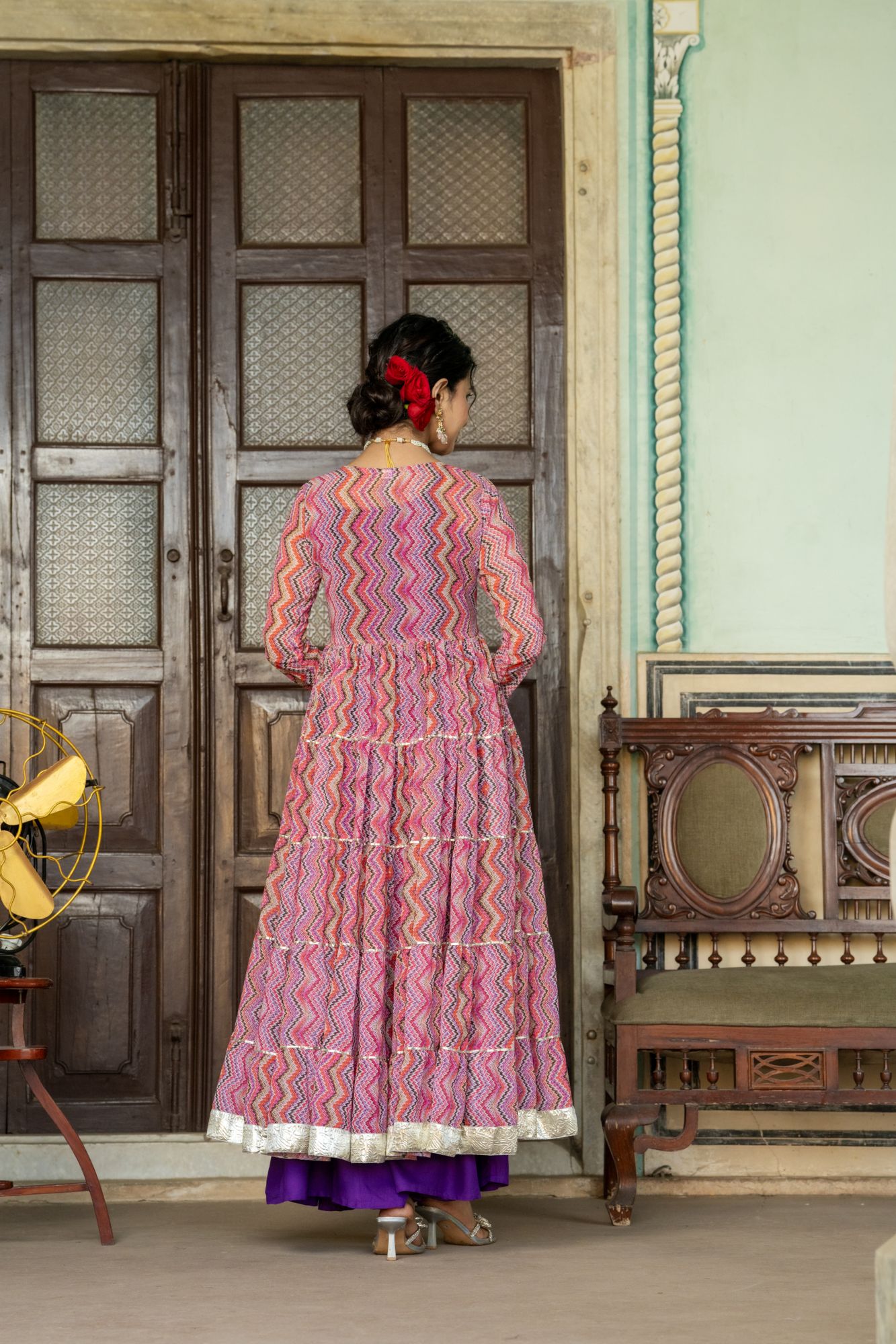 PURPLE MAJESTY GEORGETTE SHRUG SET