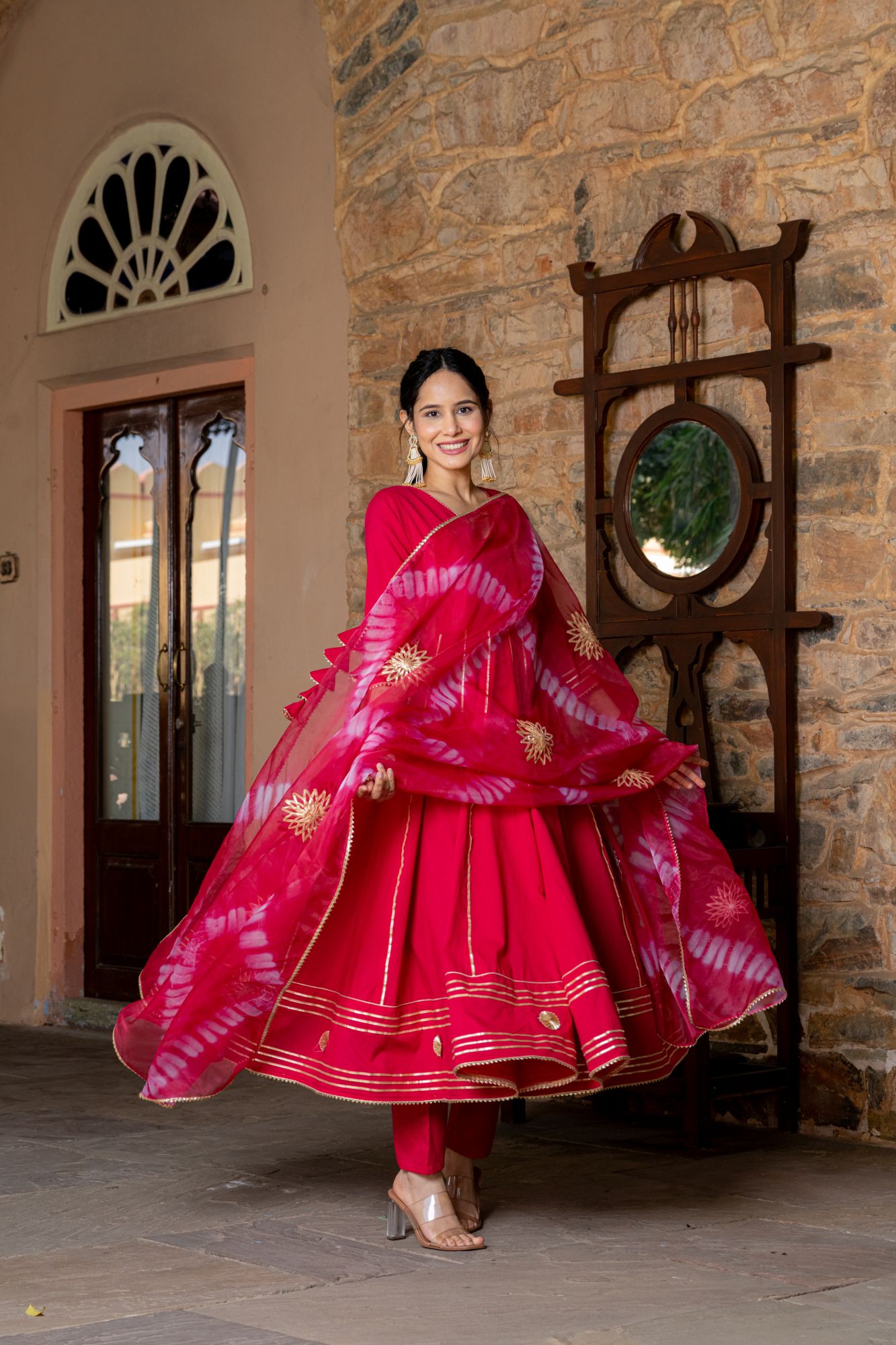 OPULENT PINK GOTA SUIT SET