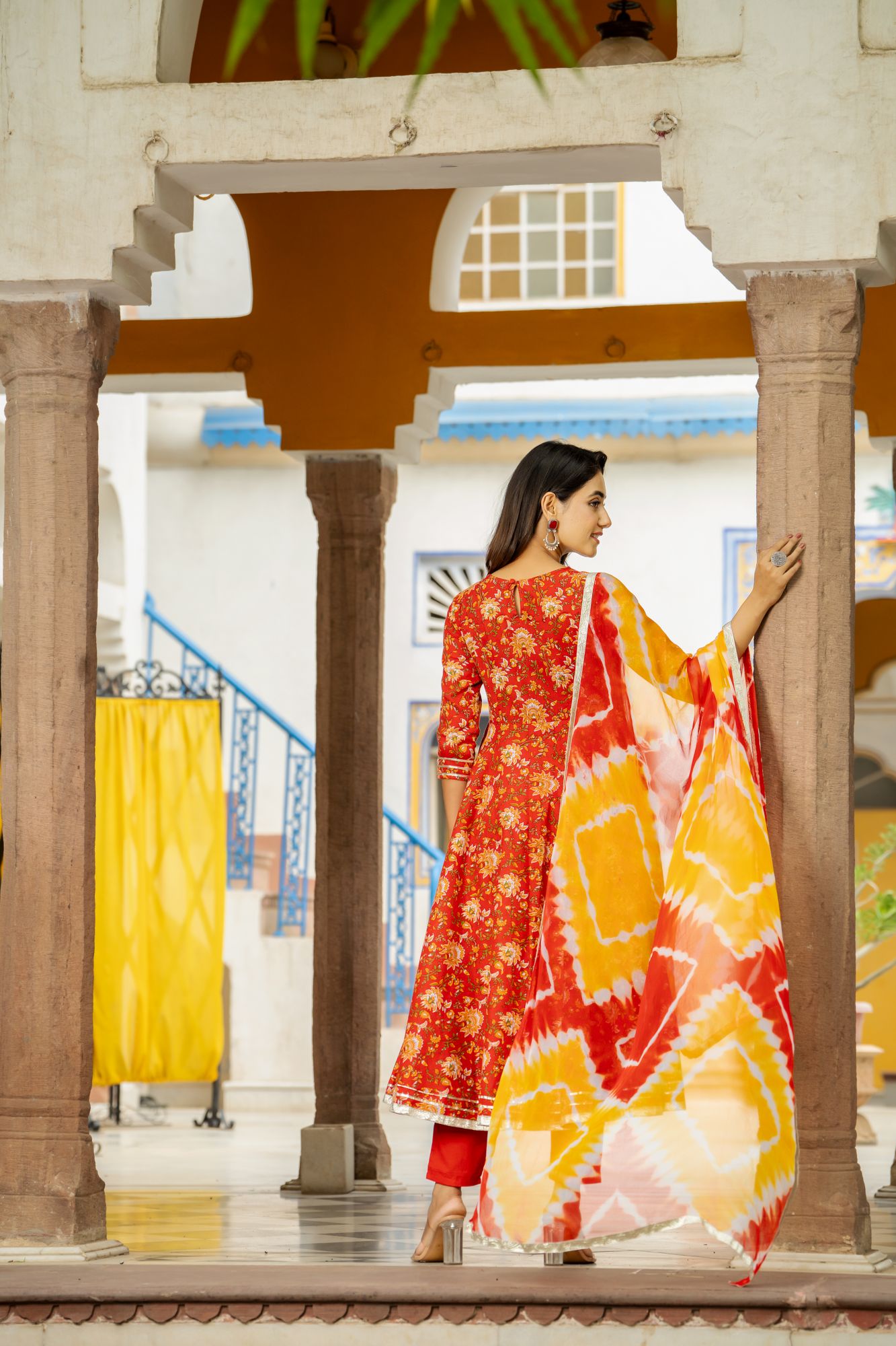 RADIANT RUBY ANARKALI SET