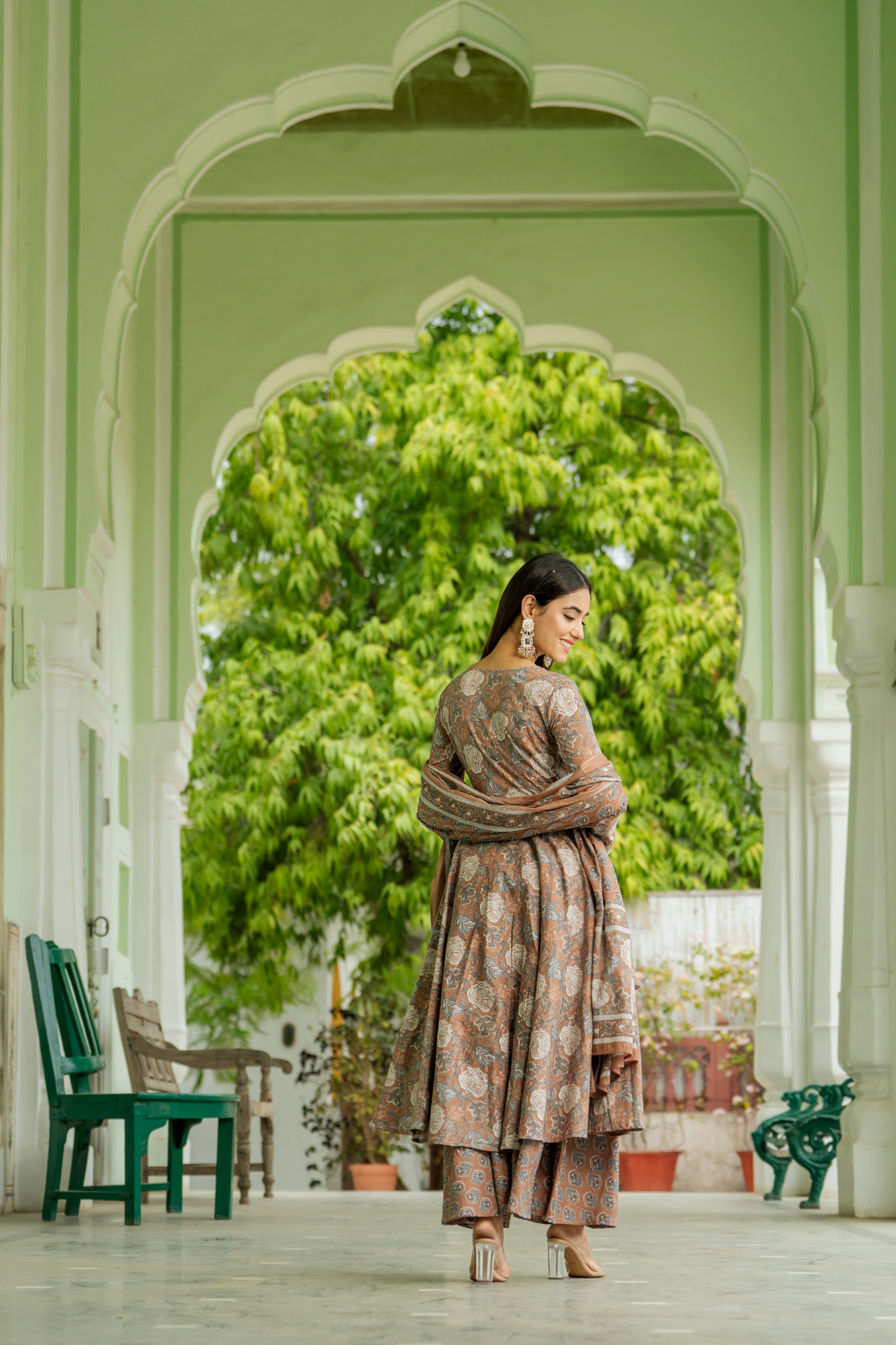 BLOSSOM BROWN PALAZZO SET