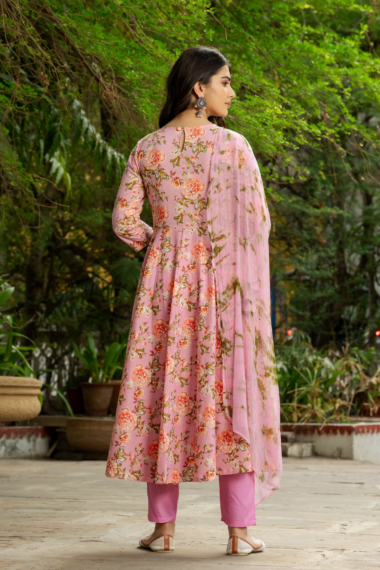 PINK FLORAL FLARE SUIT SET