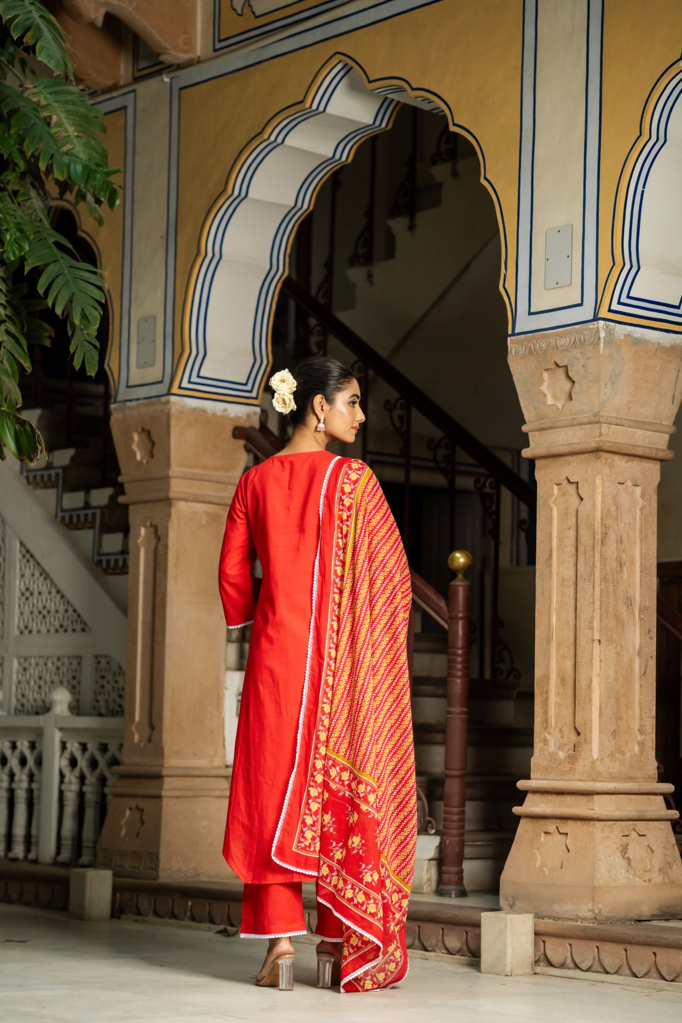 RADIANT RED RELAXED KURTA SET