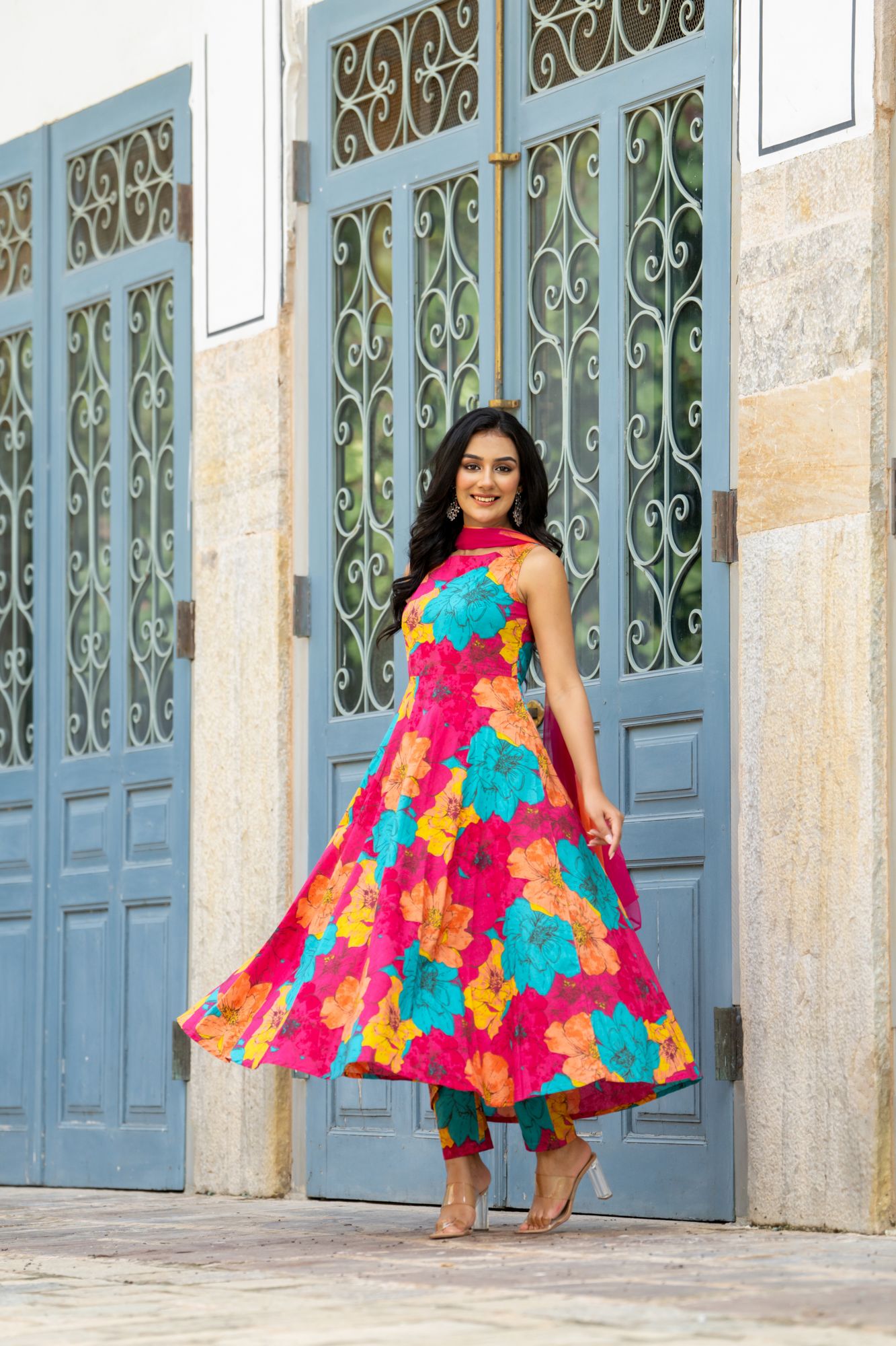 FLORAL ELEGANCE ANARKALI SET