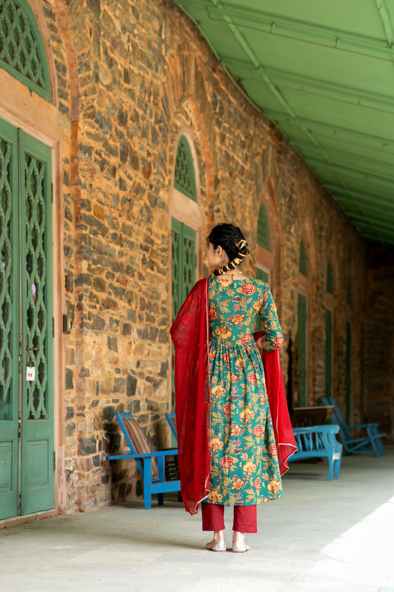 SEA MIST ZARI KURTA SET