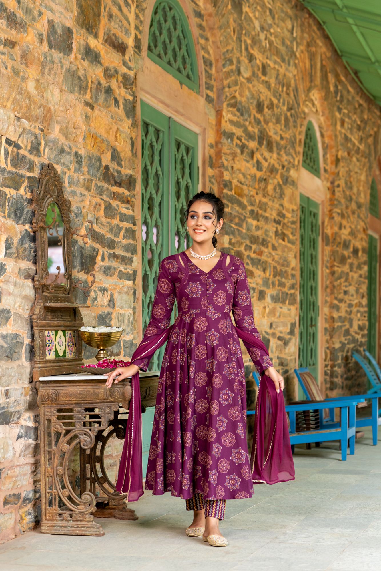 REGAL VINE CHARM ANARKALI SET