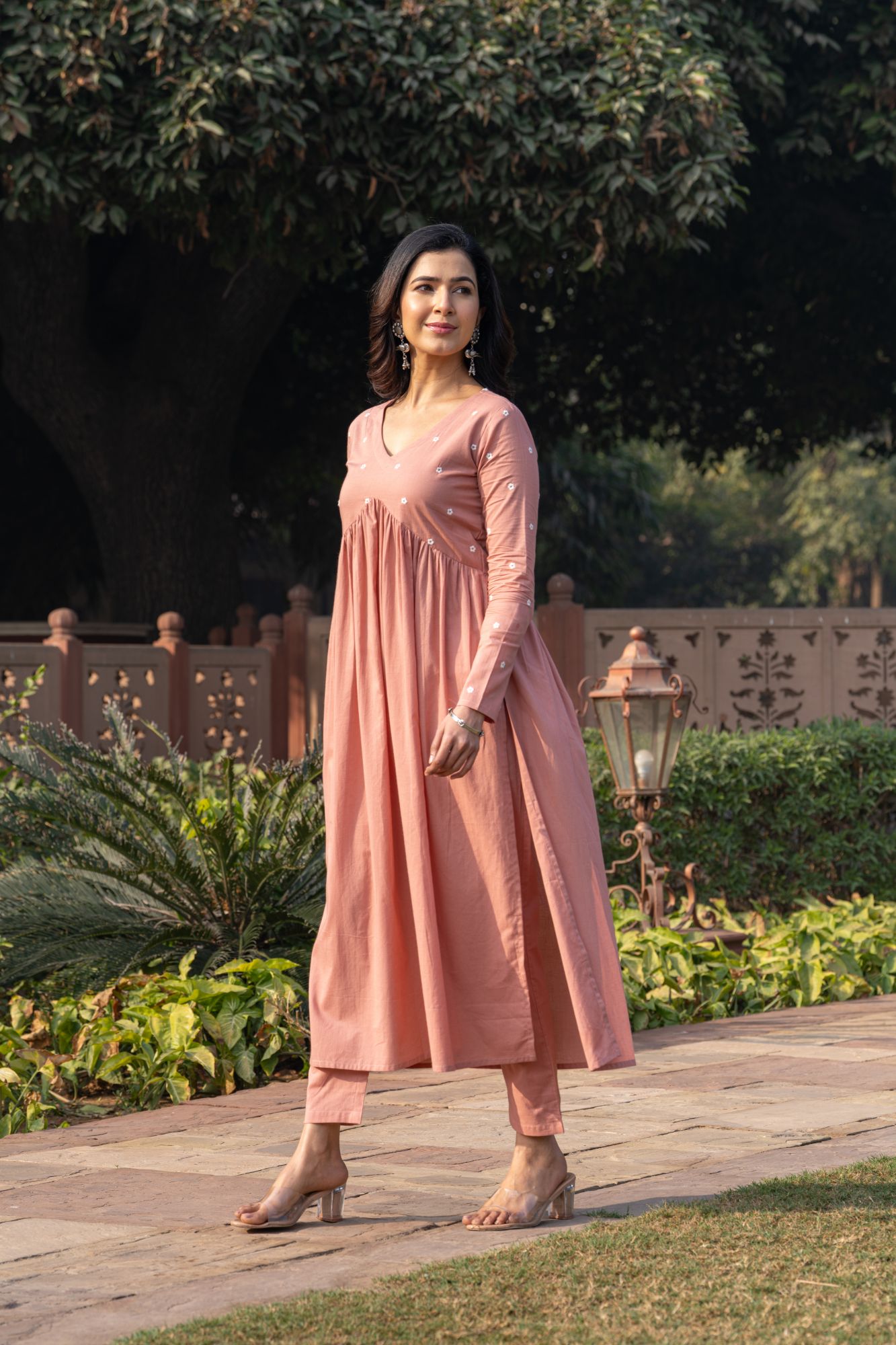 PINK EMBROIDERY KURTA SET