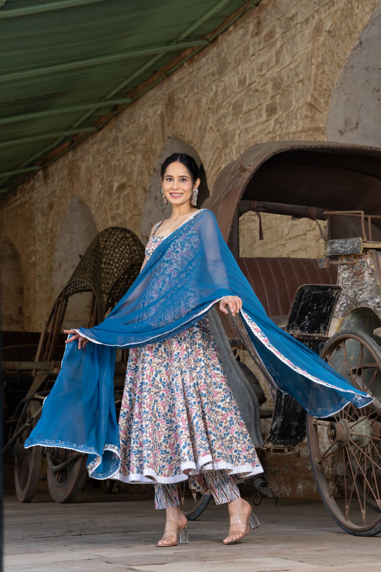 FLARED JAAL ANARKALI SUIT SET
