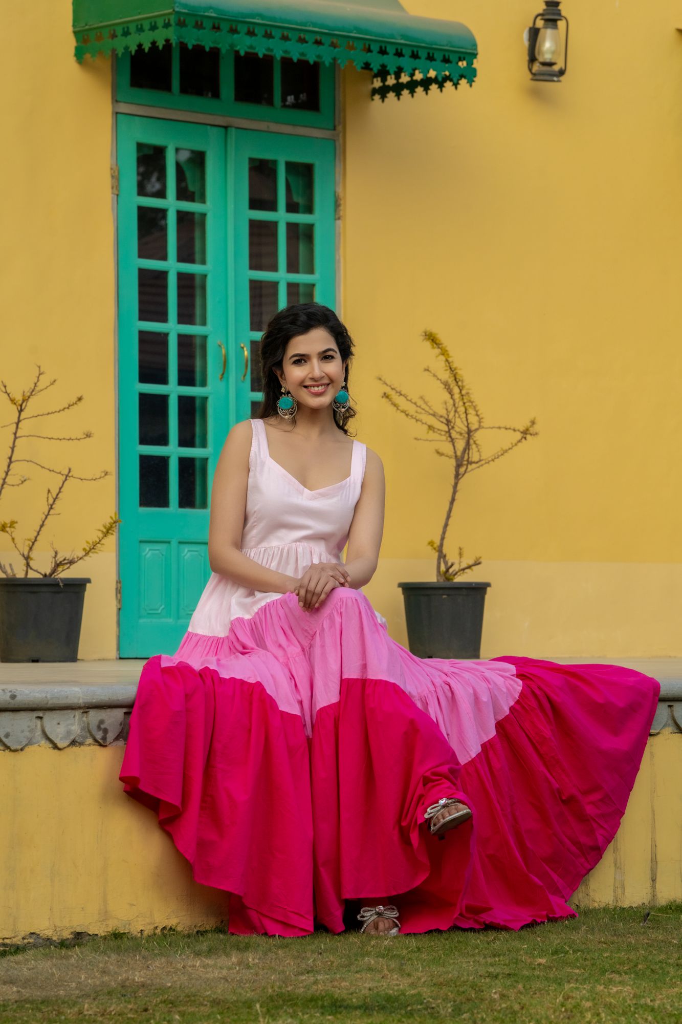 PINK PARADISE TIERED DRESS