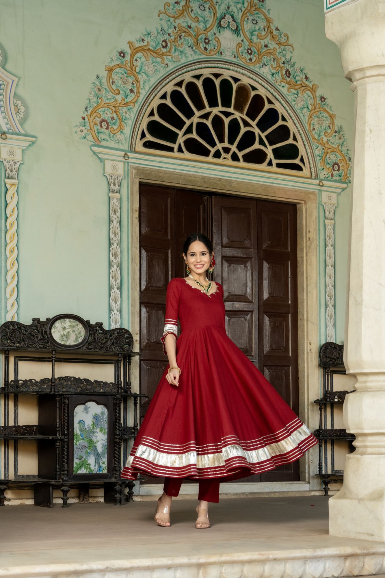 REGAL MAROON GOTA PATTI SUIT SET