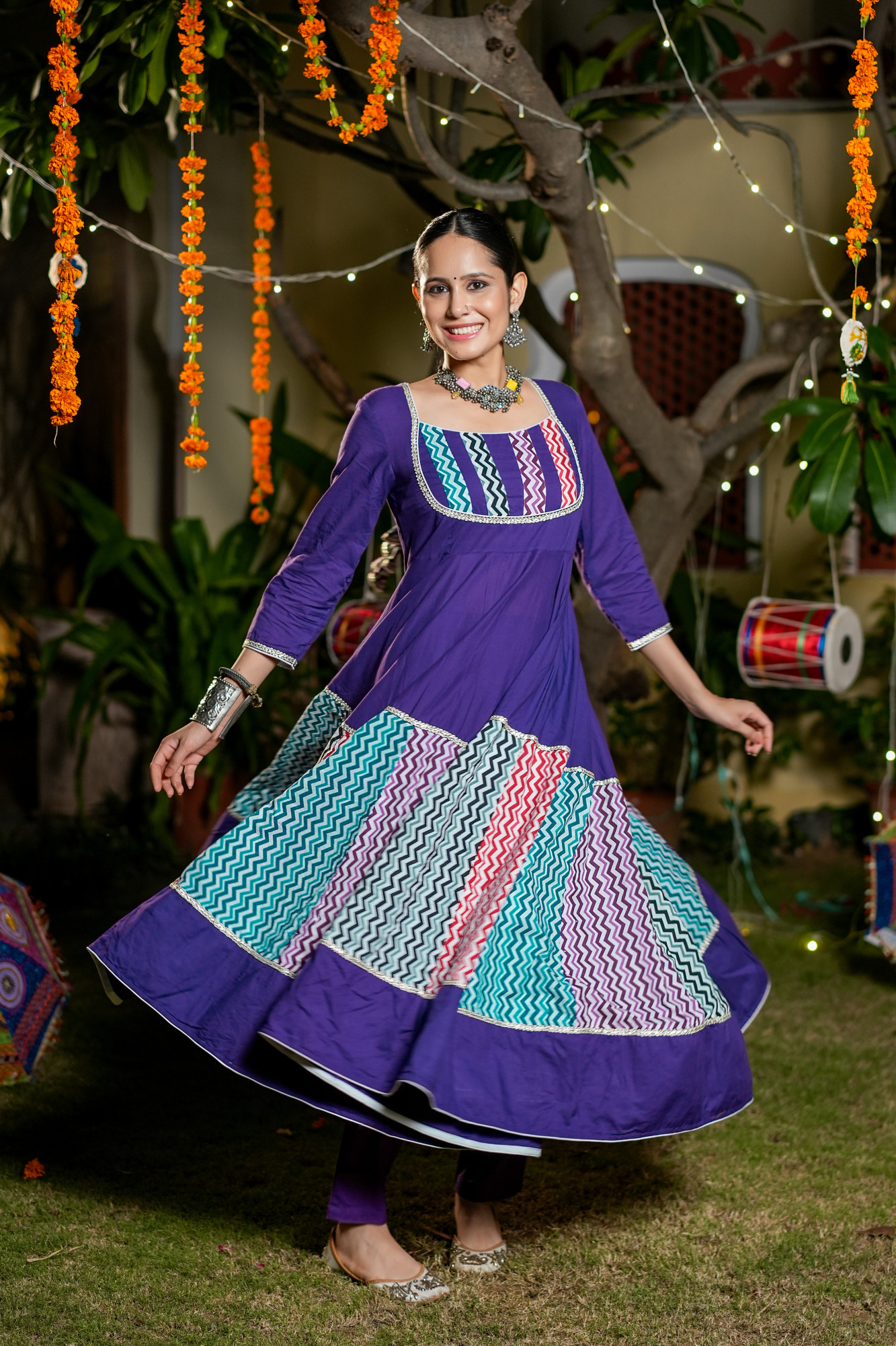 ISHANI ROYAL PURPLE ANARKALI SET