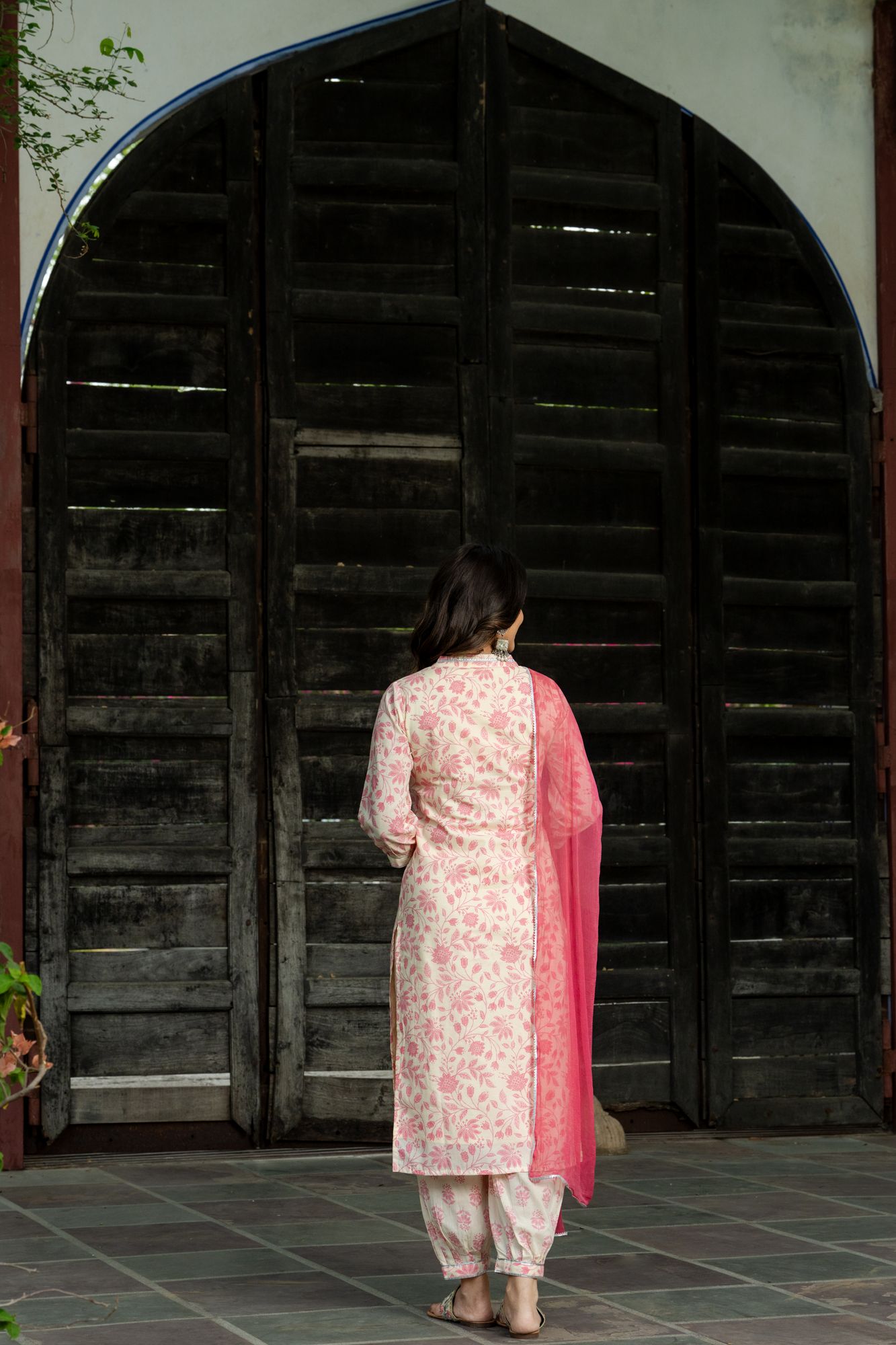 PINK CHIC FLORAL AFGHANI SET