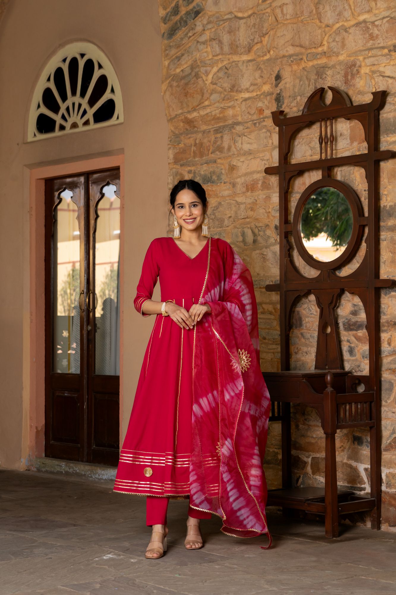 OPULENT PINK GOTA SUIT SET