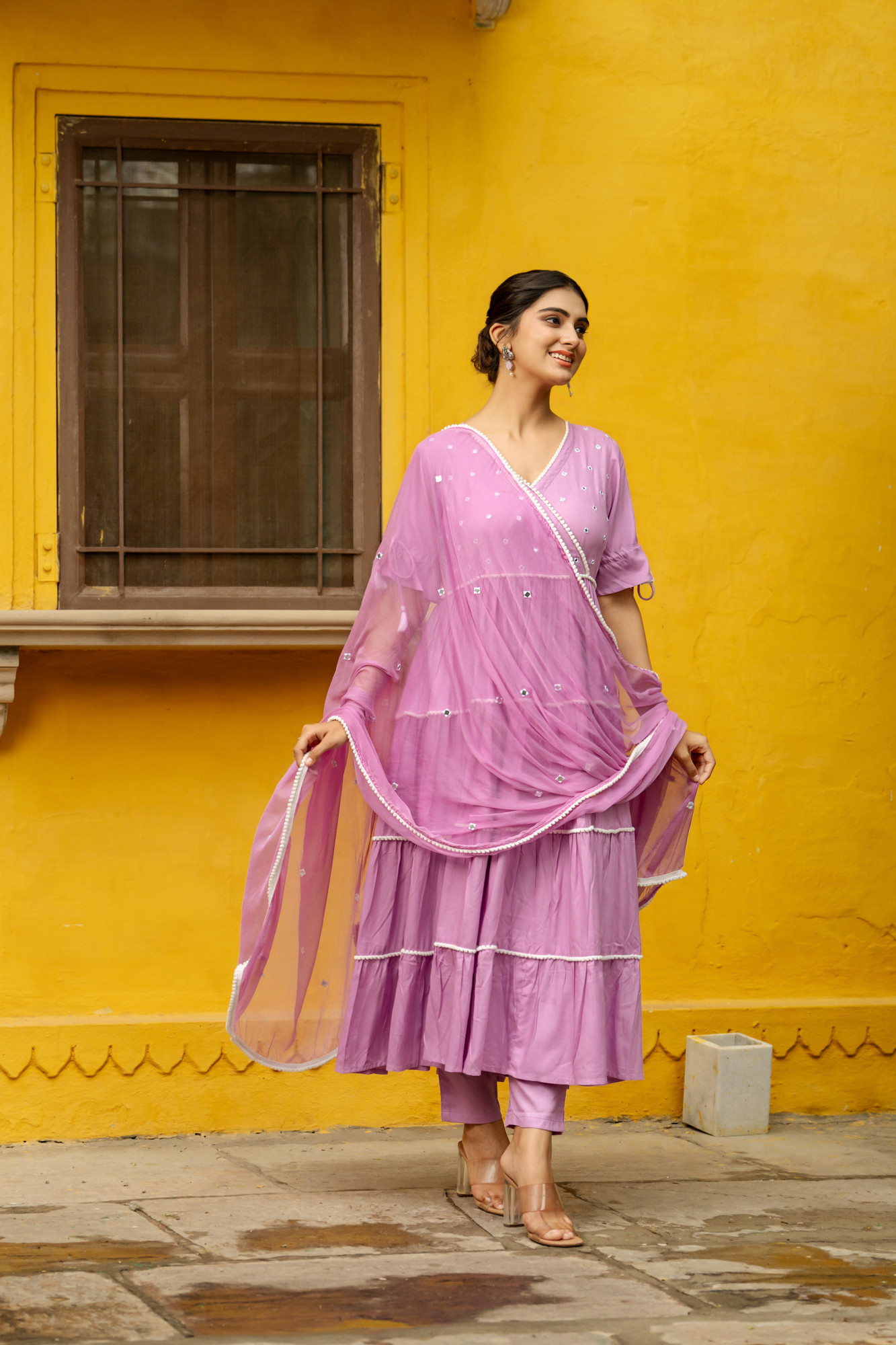 SERENE ORCHID TIERED SUIT SET