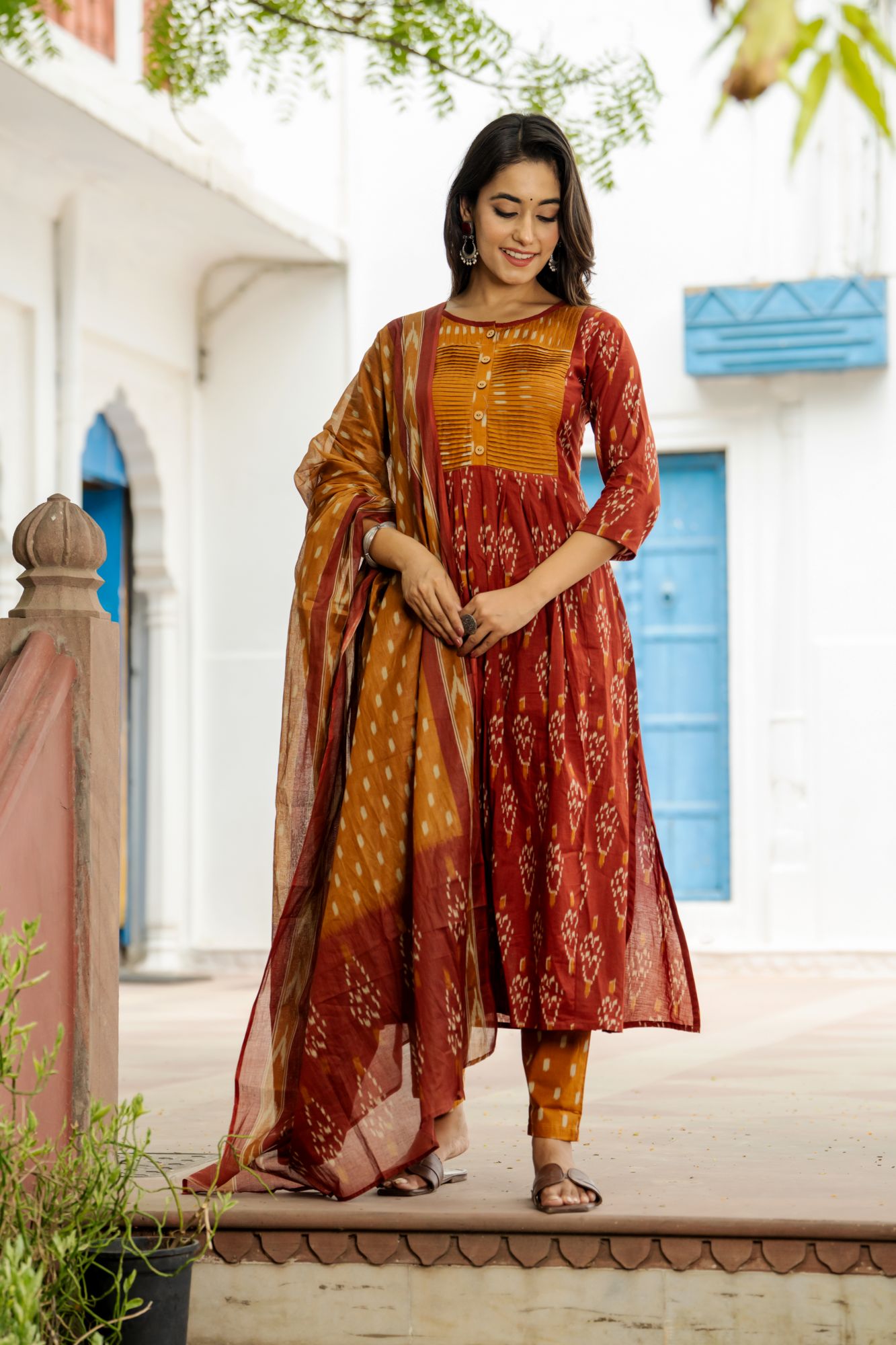 MODERN RUST FLAIR KURTA SET