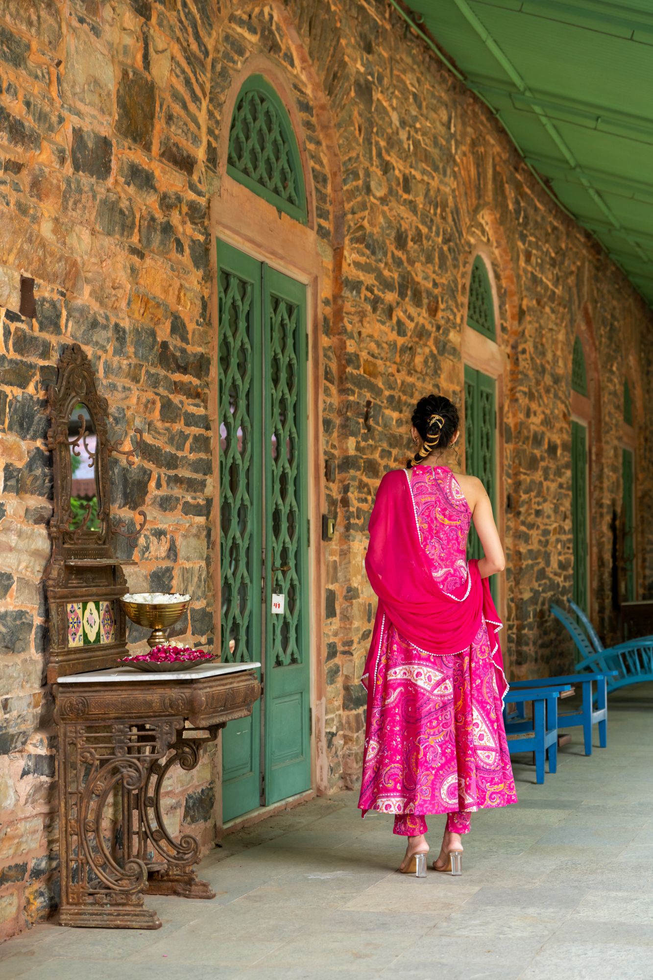 PINK PETAL ANARKALI SET