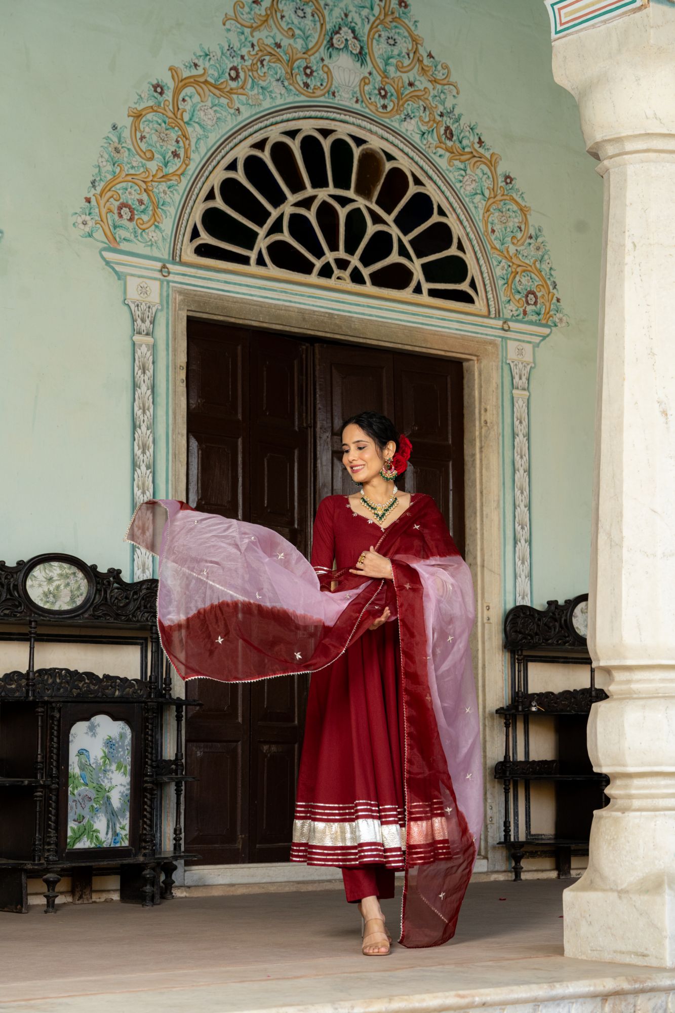 REGAL MAROON GOTA PATTI SUIT SET