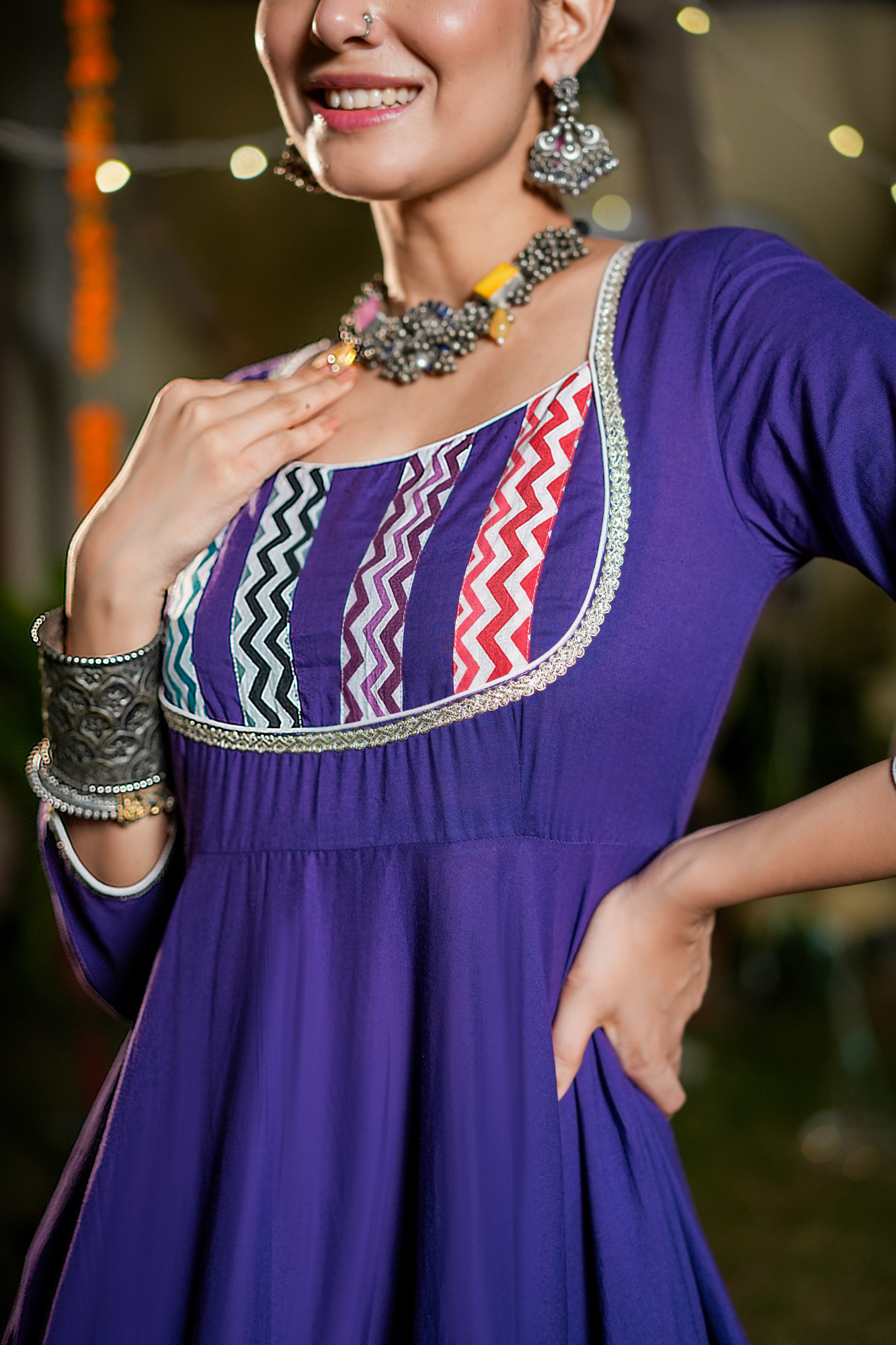 ISHANI ROYAL PURPLE ANARKALI SET